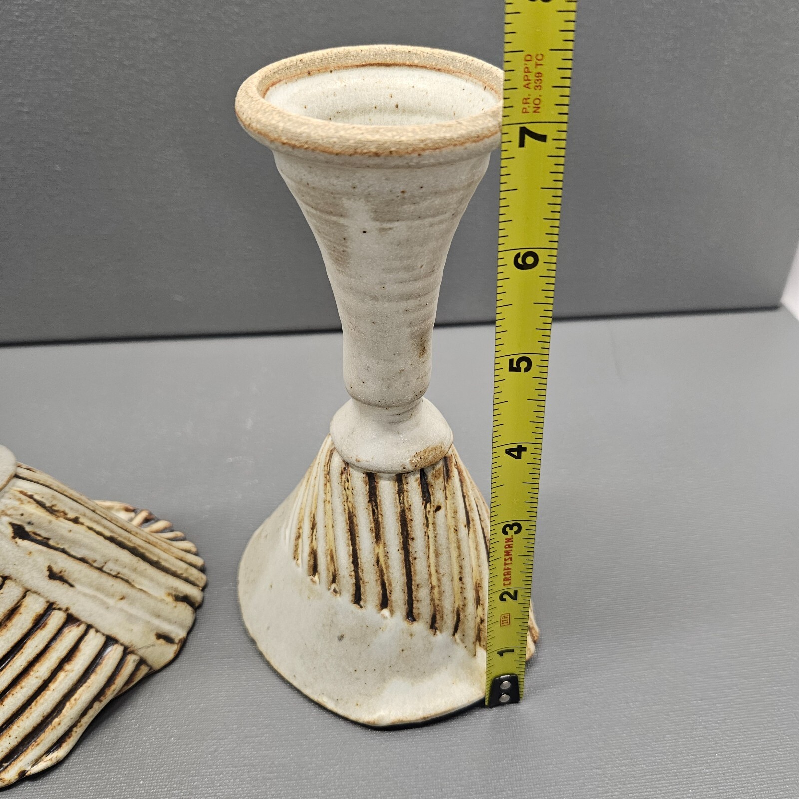 Bohemian Set Of 2 Vintage Handmade Pottery Ceramic Candle Holders Very Unique