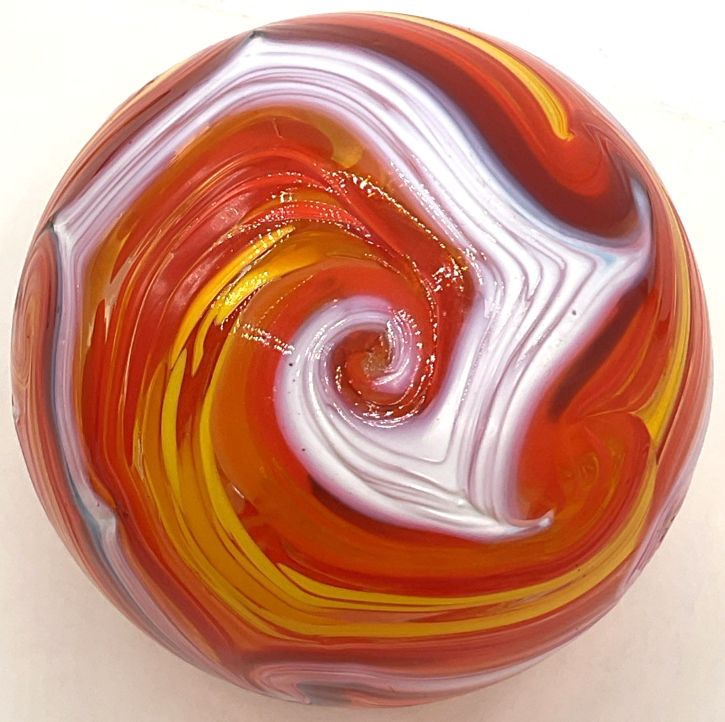 2018 Oregon Coast Taft Studio Art Glass Float Orb Ball Sphere Swirl 4 3/4-inch