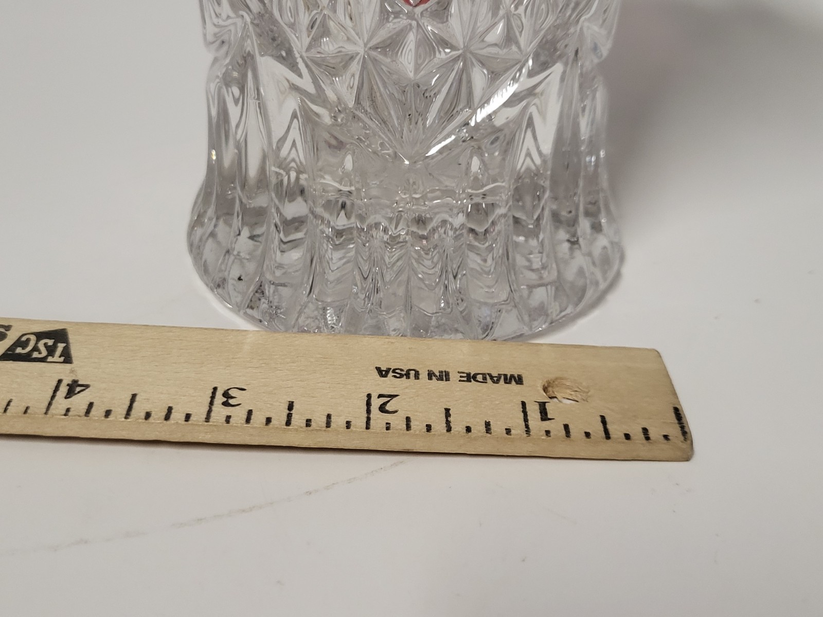 MINT Vintage Hofbauer Byrdes Ruby Red Cut to Clear Crystal 8″ Vase Germany