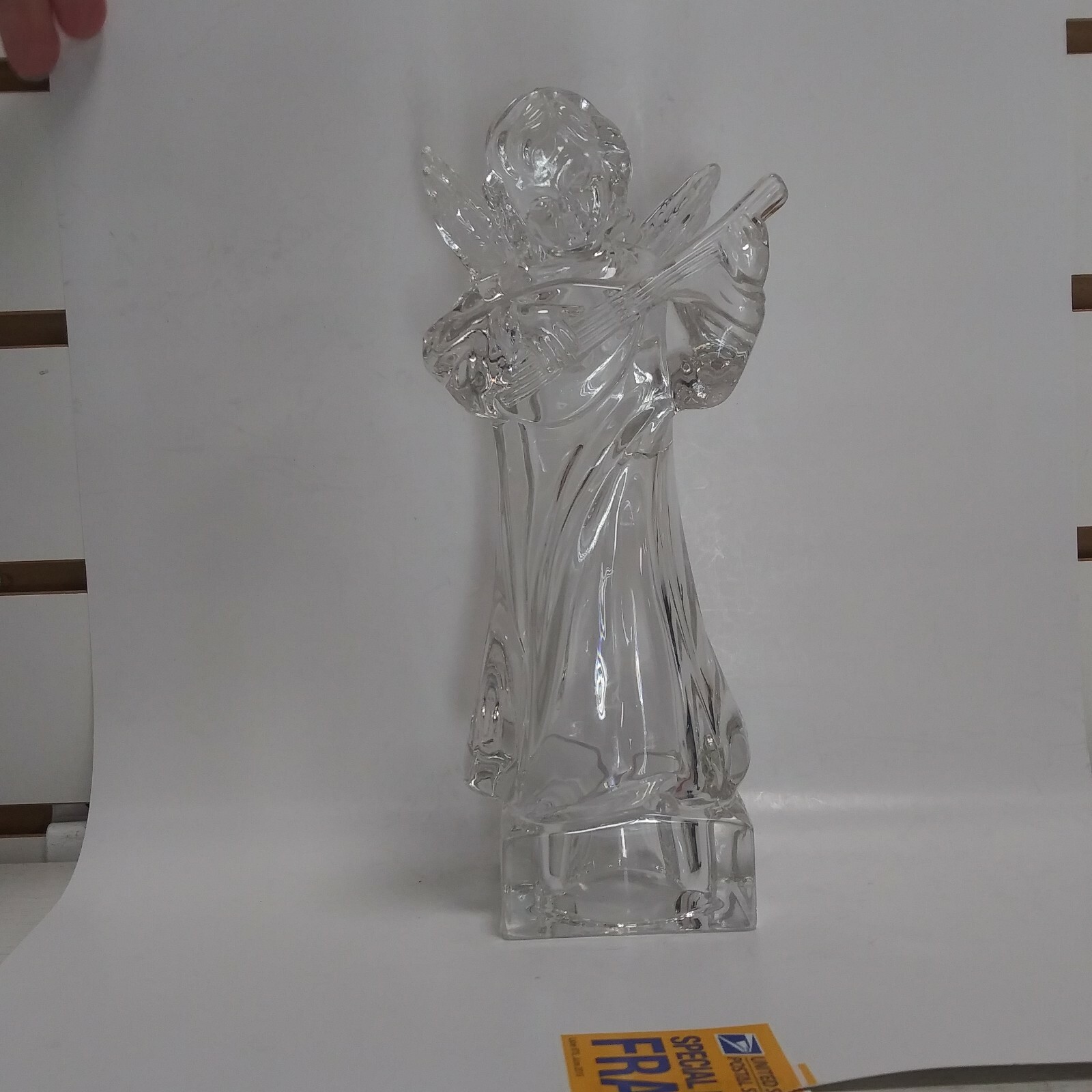 Mikasa Crystal Angel w Mandolin Figurine 8 1/4″ Tall Germany Herald Collection
