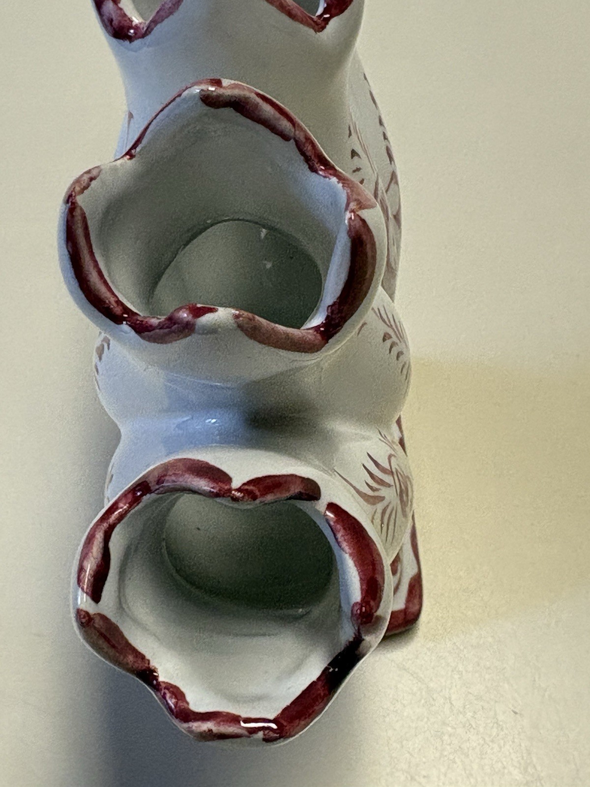 Vtg RCCL Jay Willfred of Andrea by Sadek Hand-Painted 5-Fan Finger Vase Portugal