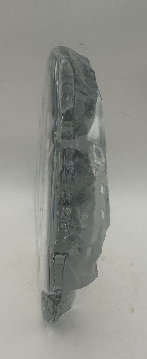 Lighthouse Seascape Glass Art Dolphins Etched Reverse Relief Nautical Vintage 6″