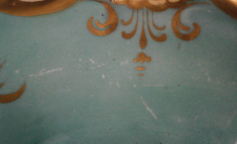 Antique 19thC Grainger Worcester Porcelain Seashell Scene Basket England English
