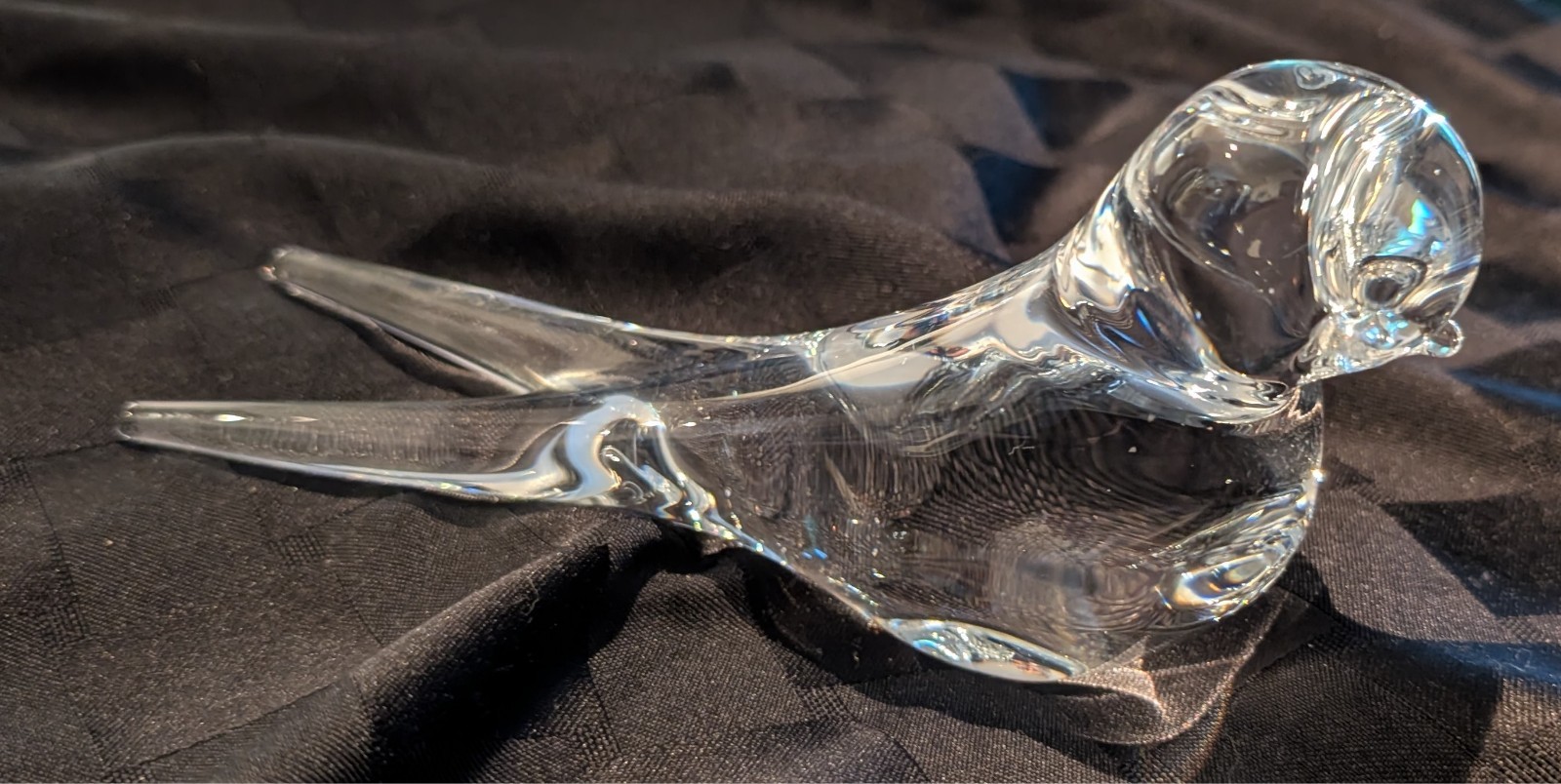 VTG, RARE! Signed Marcolin Dove Bird Crystal Paperweight 7”.
