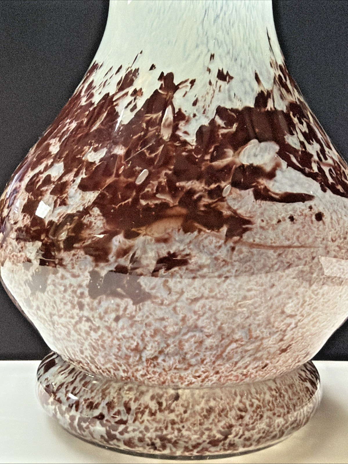 Contemporary Klodzko Poland Art Glass Vase Mozaik Mix Mosaic Abstract Mottled