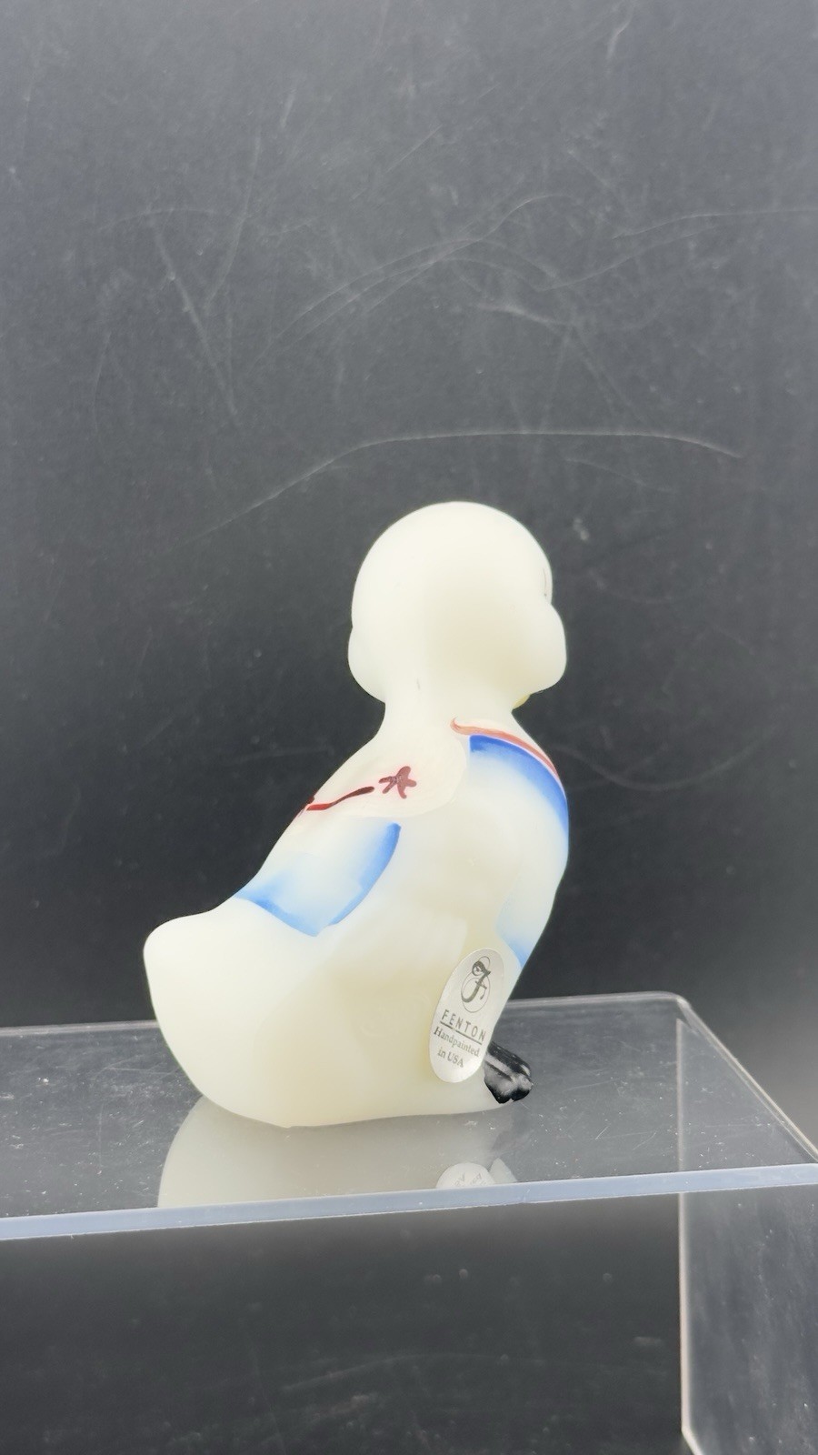 Fenton Opal Satin Duckling HP Nautical Boy Sailor 2007 5169 YJ D. Barbour