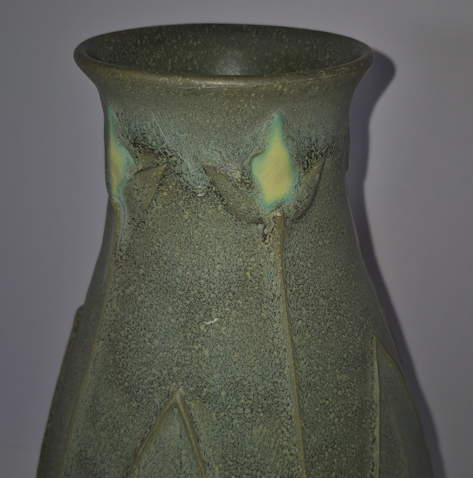 Large 14″+ Arts and Crafts Style Jemerick Art Pottery Vase Steve Frederick 1681