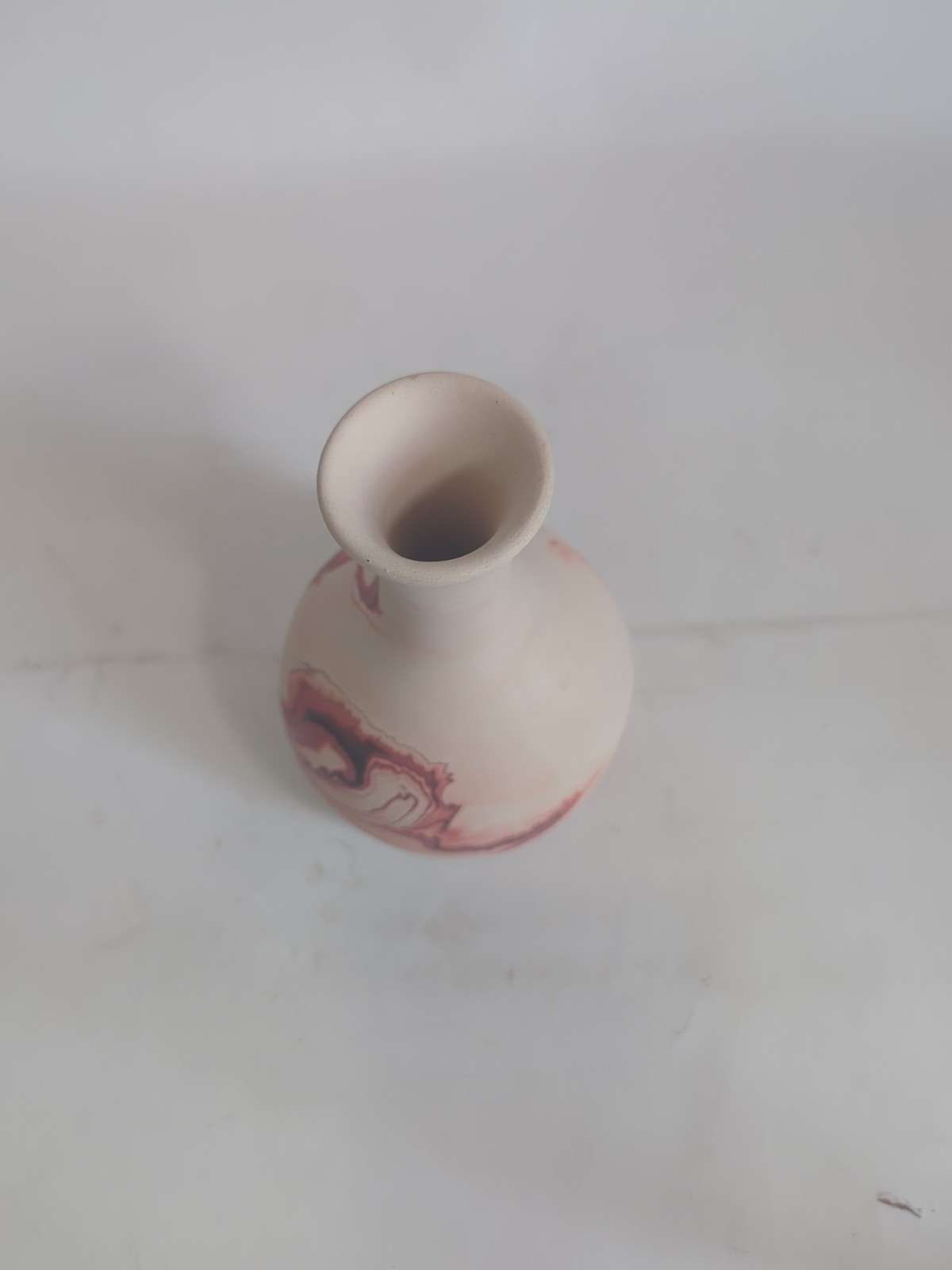 Nemadji Pottery Pink Marble Swirl Vase Matte Finish Indian River Southwest 6.5″