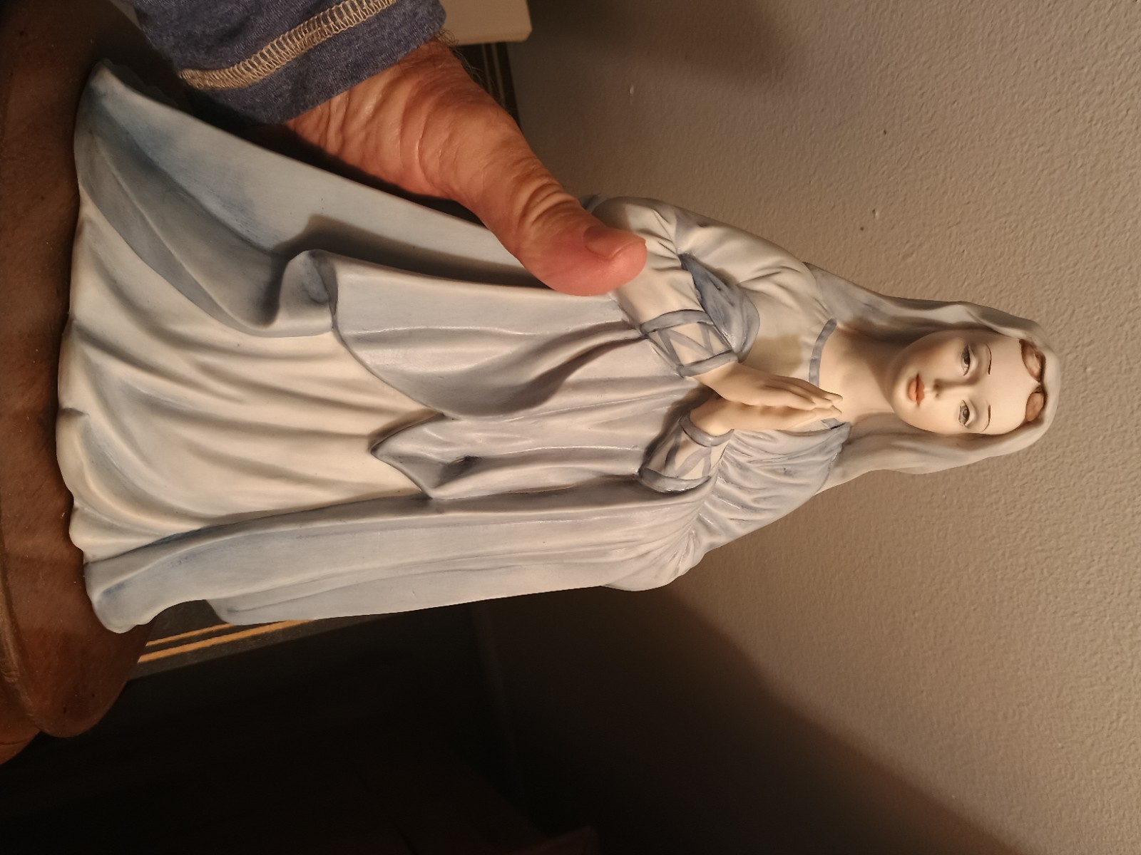 Vntg Capodimonte Sartori Signed Porcelain Madonna Statue 12″ Virgin Mary Italy