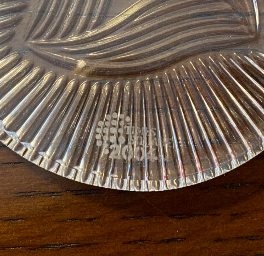 NIB Waterford Crystal Times Square Hope For Unity Disc Christmas Ornament Ribbon