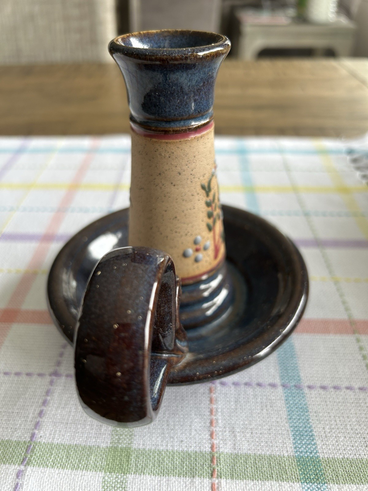 Art Pottery Candle Holder Hand Thrown Jason Parsley Artist Signed & Dated