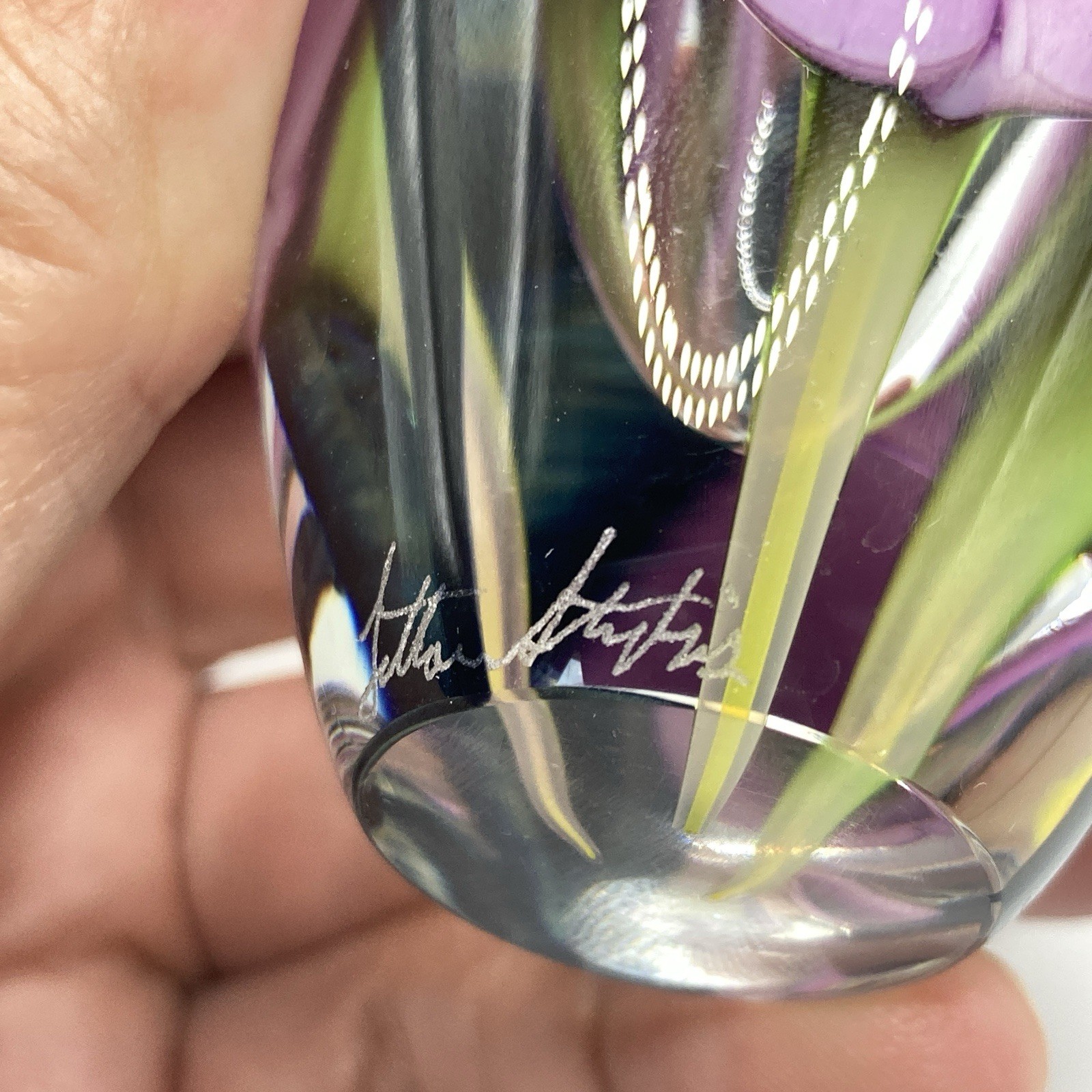 Lotton Studios Scott Bayless Calla Lily Art Glass Paperweight Perfume Bottle