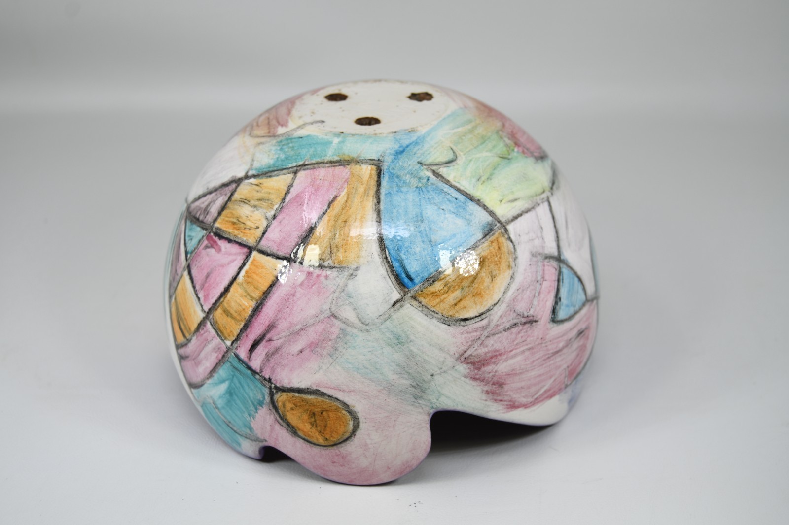 Harris-Cies Studio Pottery Modern Abstract Bowl Freeform Fine Art Vintage 1990s