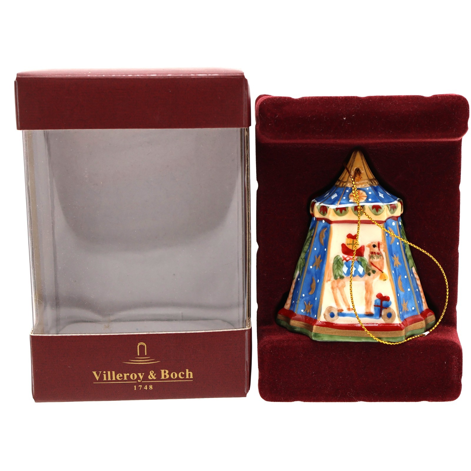 Villeroy & Boch Christmas Double Presents Camel Bell Carousel Ornament Ex-Cond