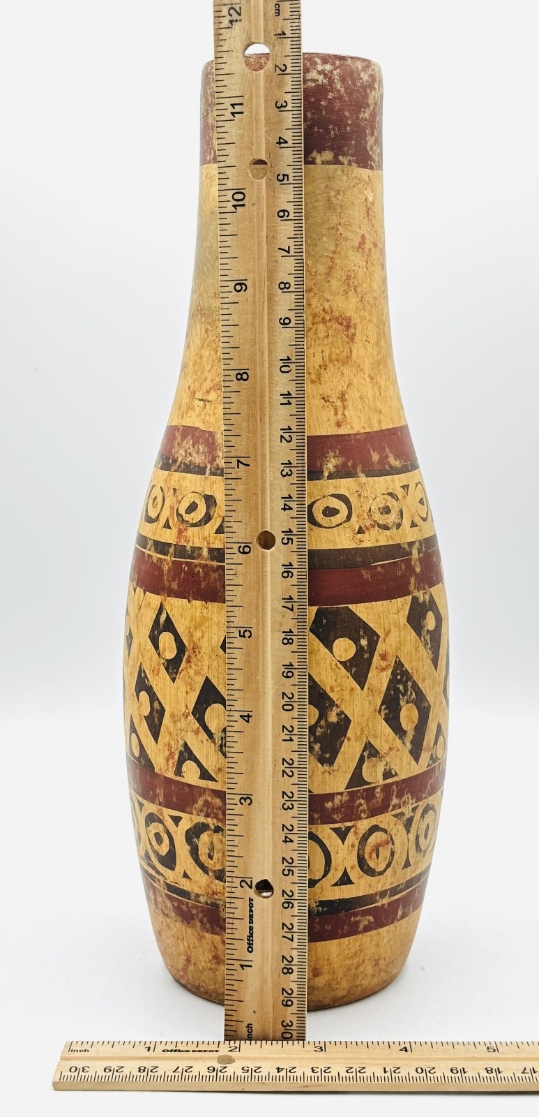 Pier 1 Ceramic Terra Cotta Vase Art Pottery Primitive made in Columbia 11.5”