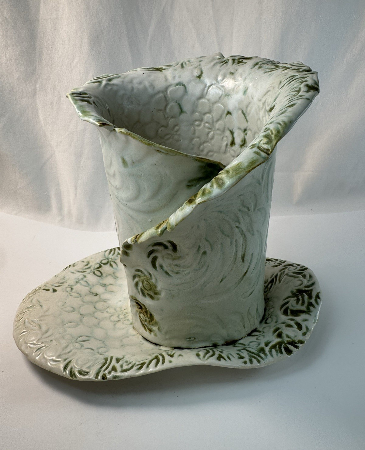 Handmade Studio Pottery Sculptural Vase Tray Organic Ceramic Art Signed OOAK