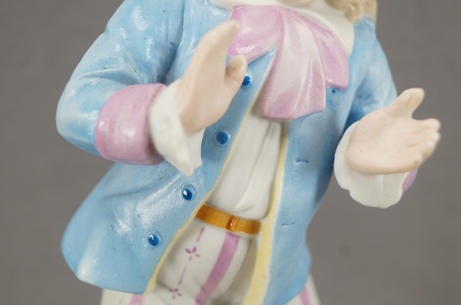 Late 19th Century Heubach Type Hand Painted Bisque Porcelain 8 7/8 Boy Figurine