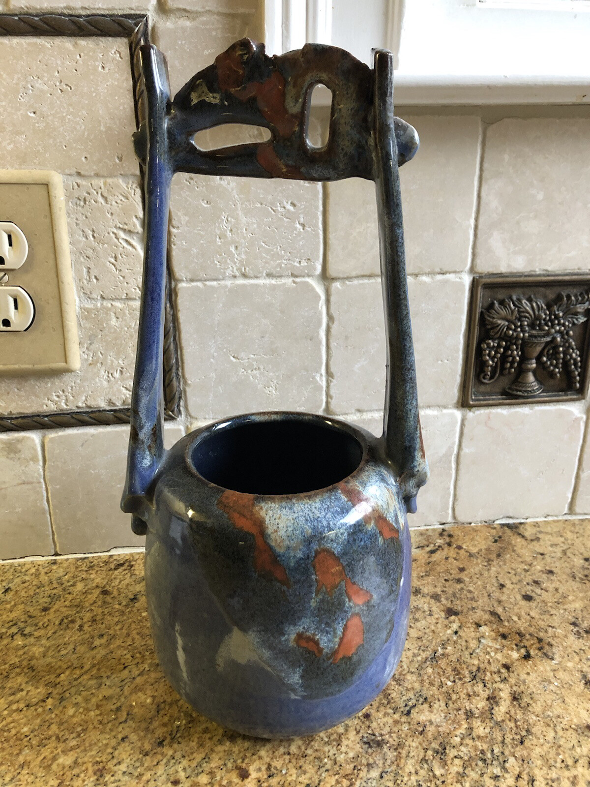 Wishing Well – Wishon Harrell Signed Pottery / Basket Blues – Muncie,Indiana