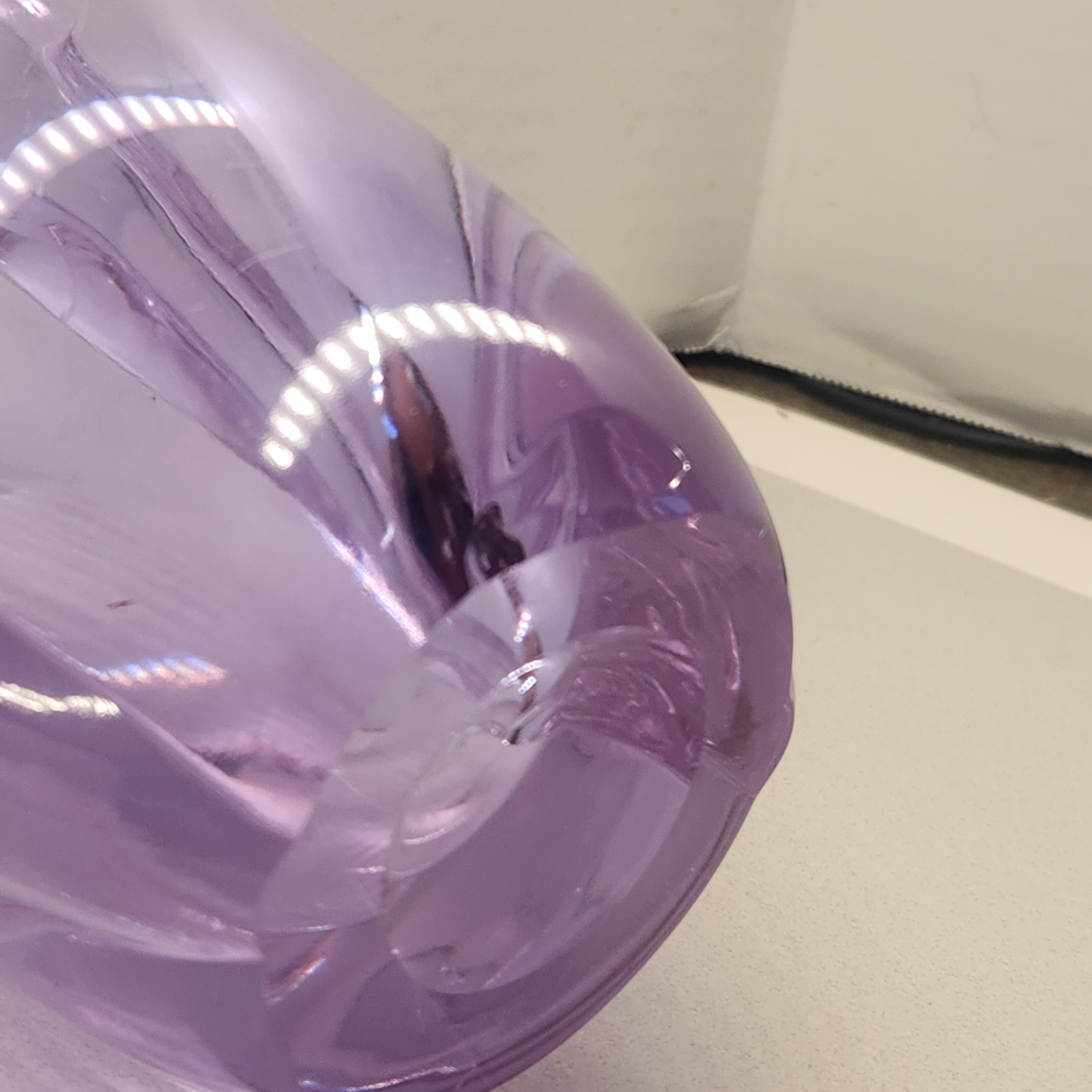 Tiffin Twilight Neodymium Art Glass Flower Basket Lavender/ Blue Handblown 7.5″