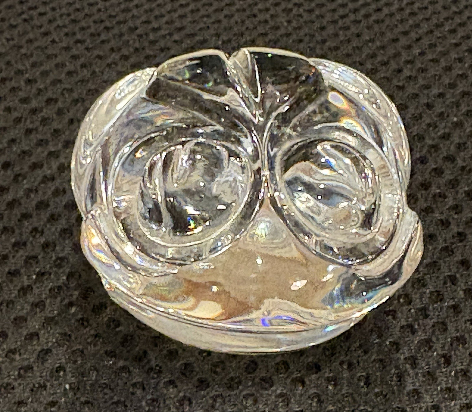 Signed Lloyd Atkins Steuben Crystal Frog Paperweight /Hand Cooler 2.5″