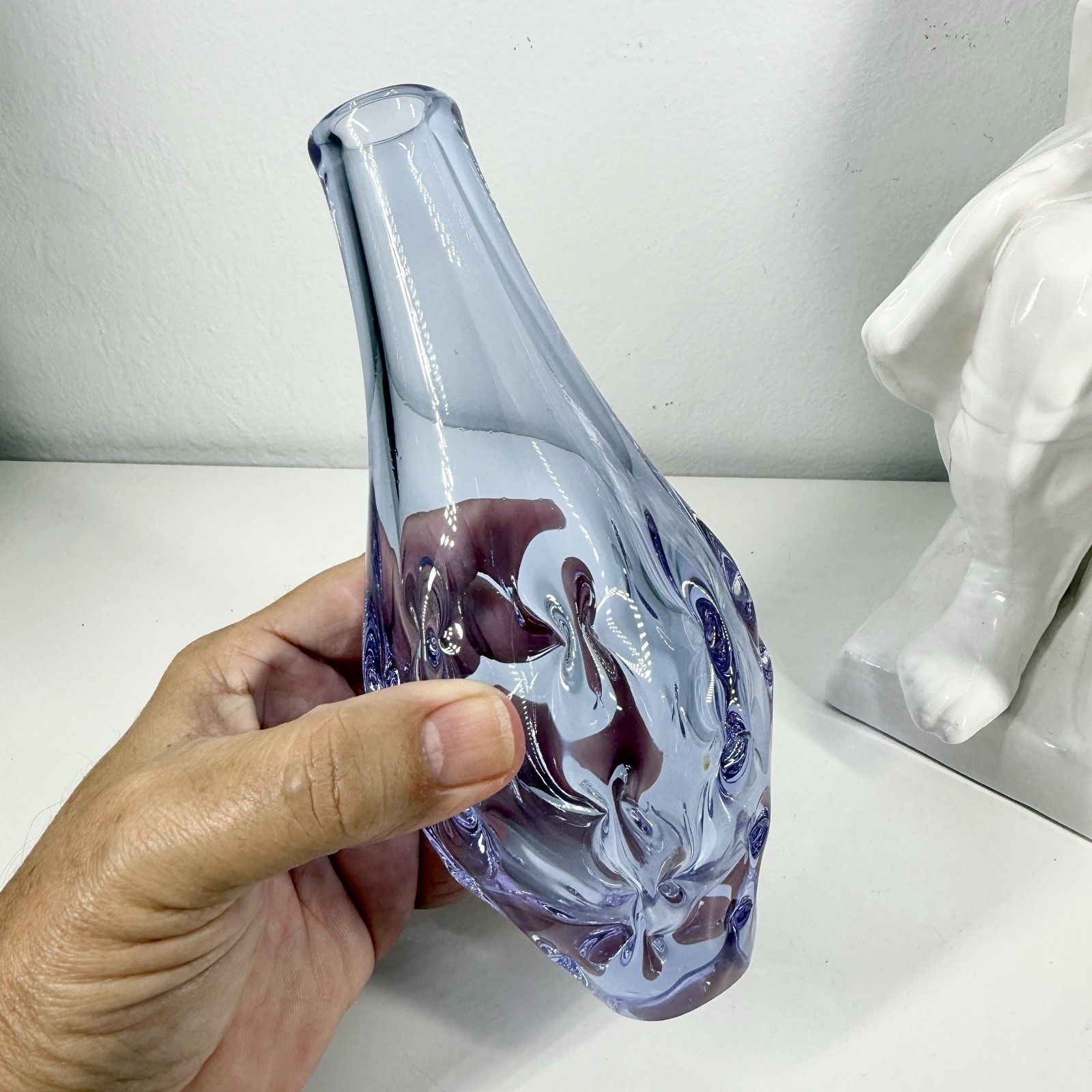 ZELEZNY BROD Sklo Alexandrite NEODYNIUM GLASS VASE Miroslav Klinger 60s-70s 7in