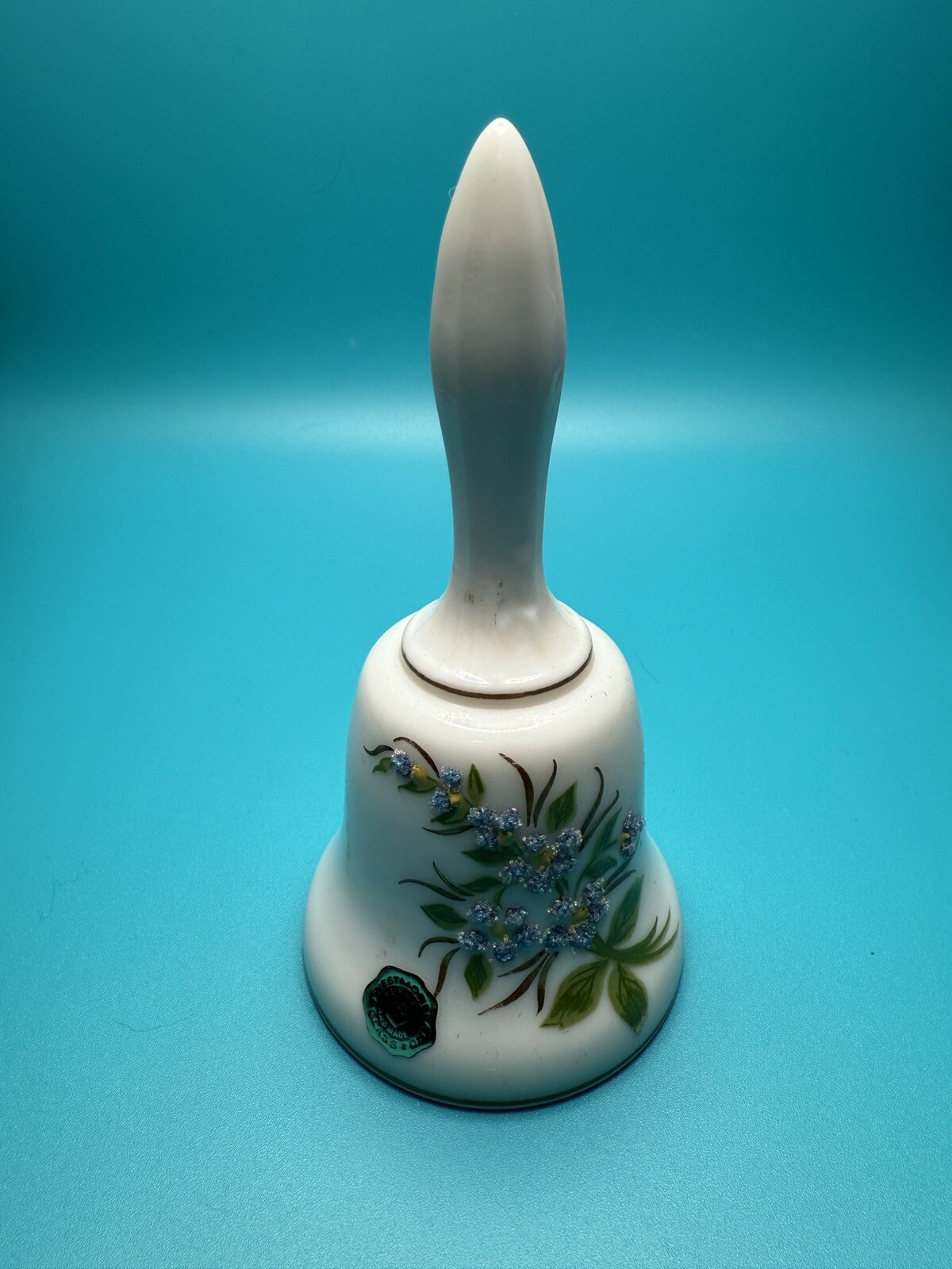 Vintage Westmoreland Glass Porcelain Bell with Floral Design Handcrafted in USA!