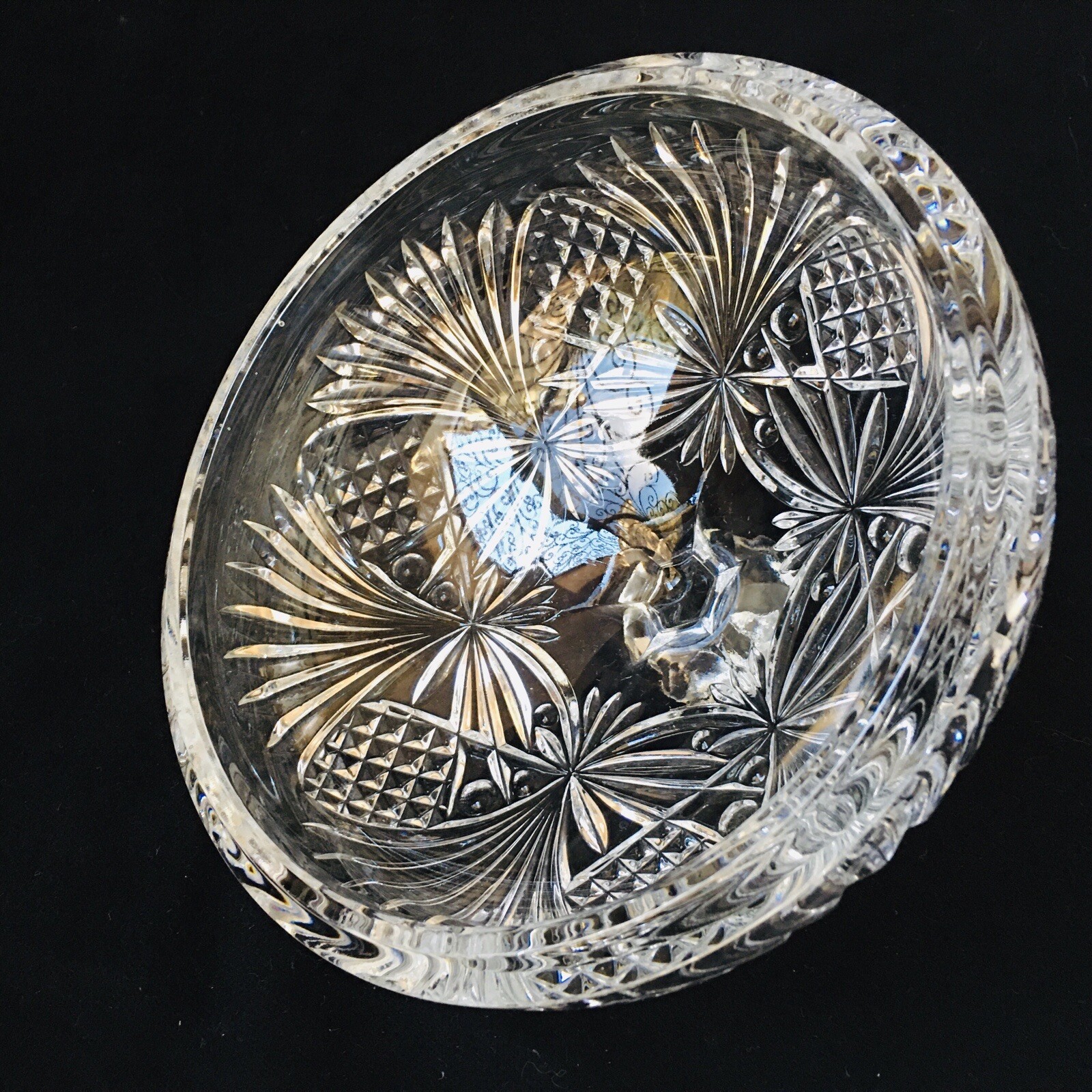 Vintage Mikasa Lead Crystal Covered For Serving Bowl / Dish 7.5″ 2 lb 13 oz V-57
