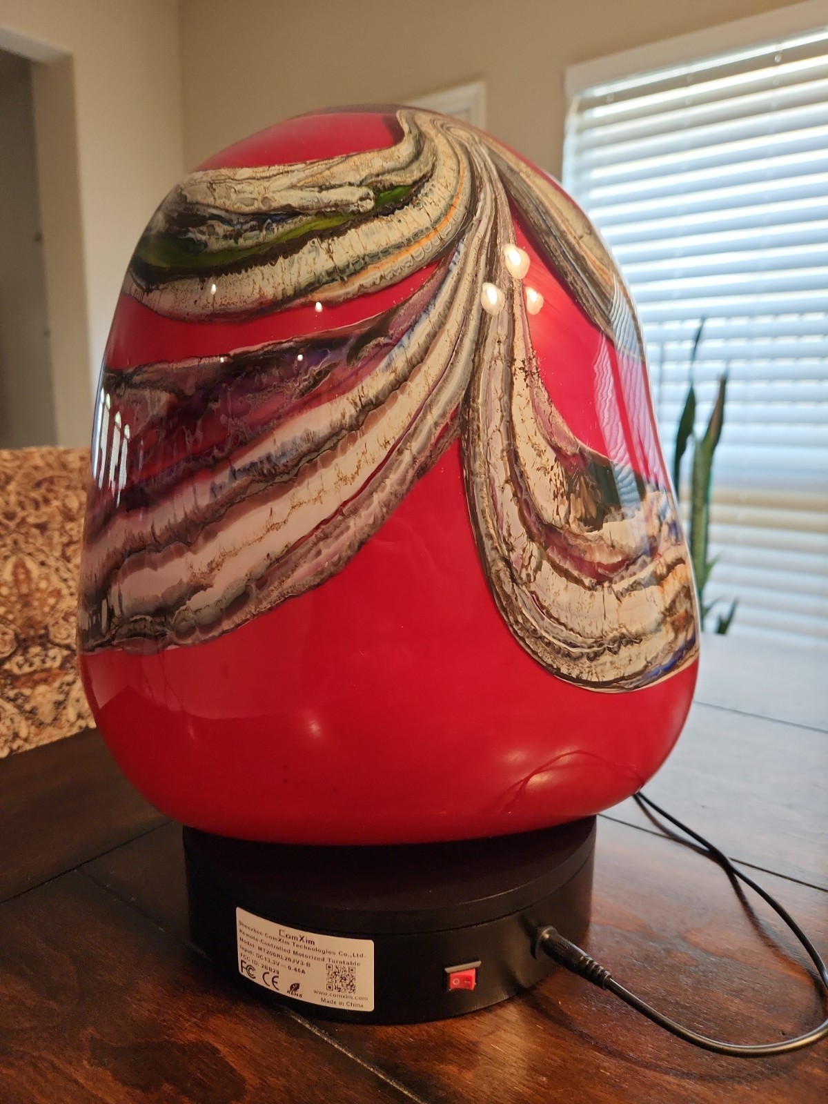 Rollin Karg ‘1994’ Signed Studio Art Glass Vase – 12″ Heavy Gauge, 9.5 lbs