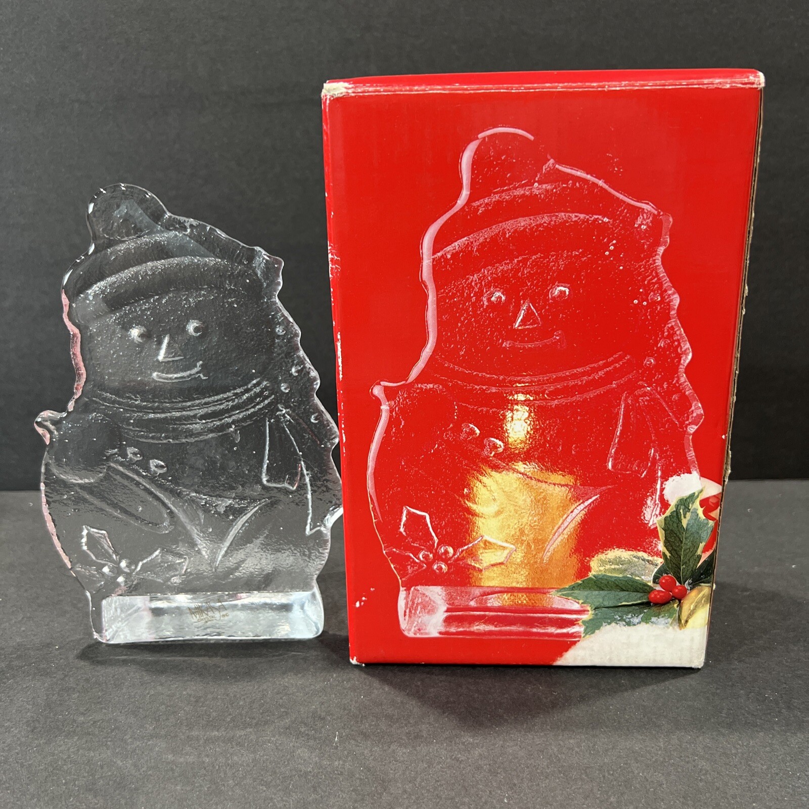 Vintage Mikasa Frosty’s Choir Snowman Playing Trumpet Full Lead Crystal Figurine