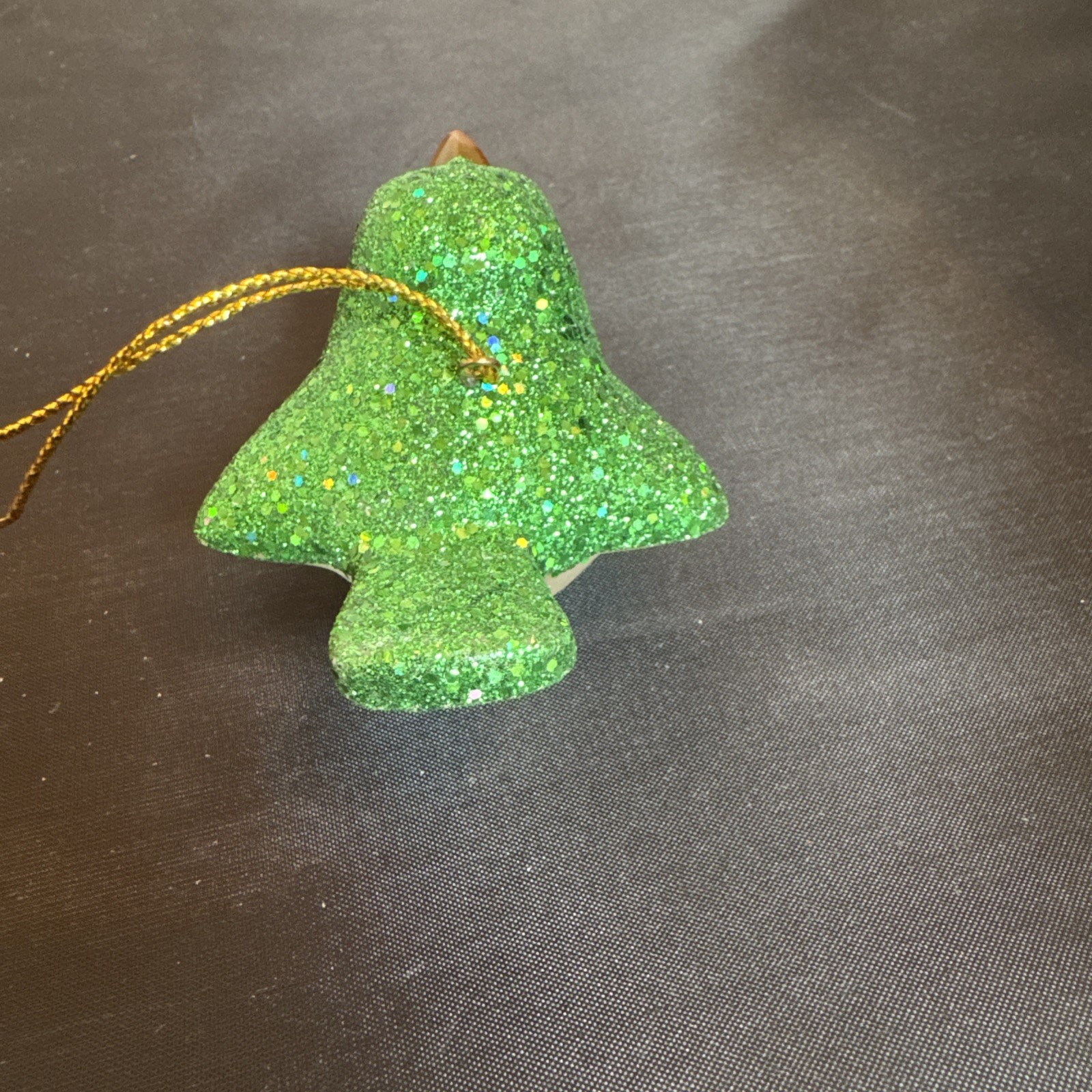 Solid Glass Green Glitter Bird Christmas Holiday Ornament