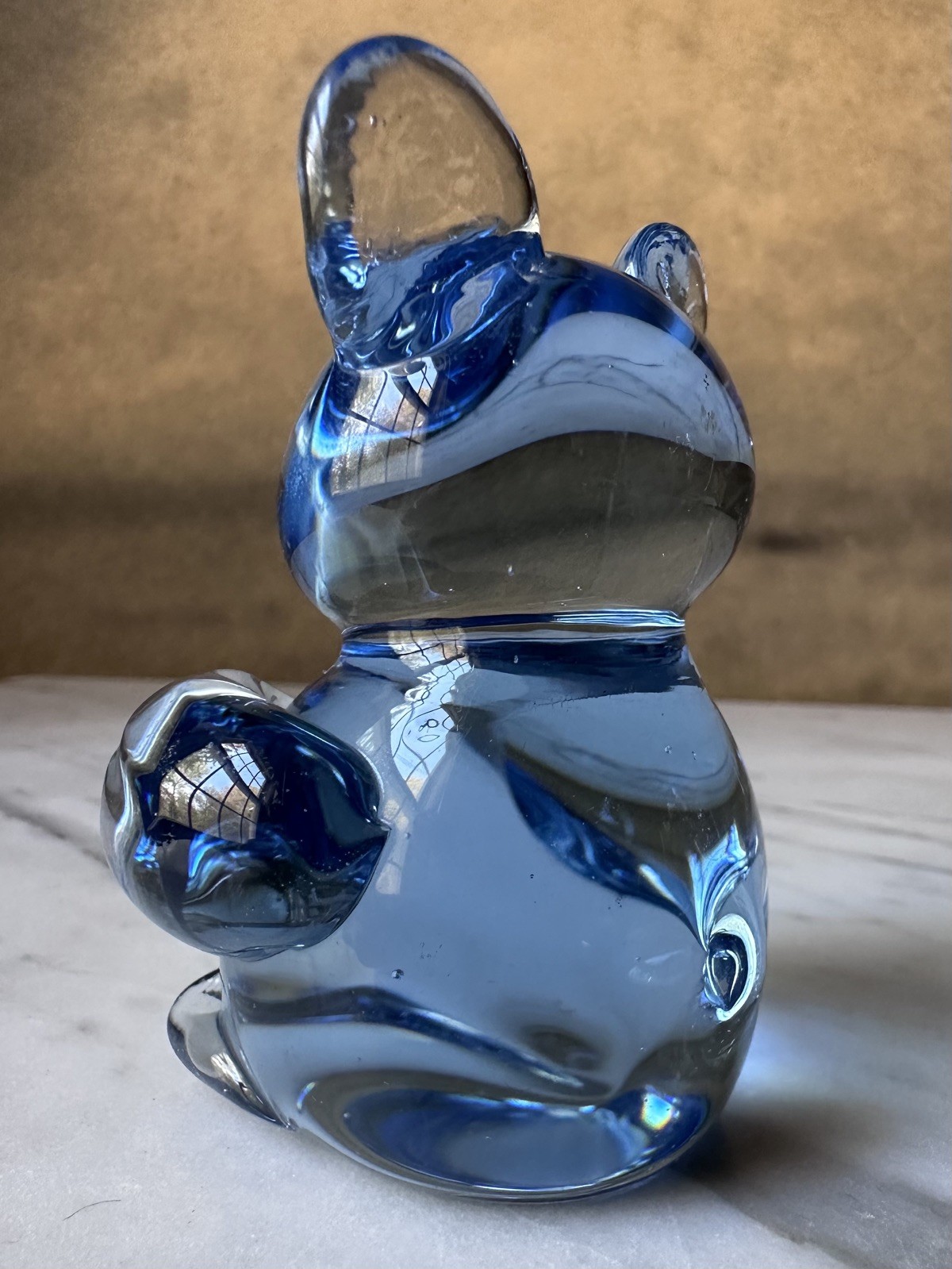 Commemorative Fine Art Gallery Koala Bear Blue Art Glass Figurine, 3”