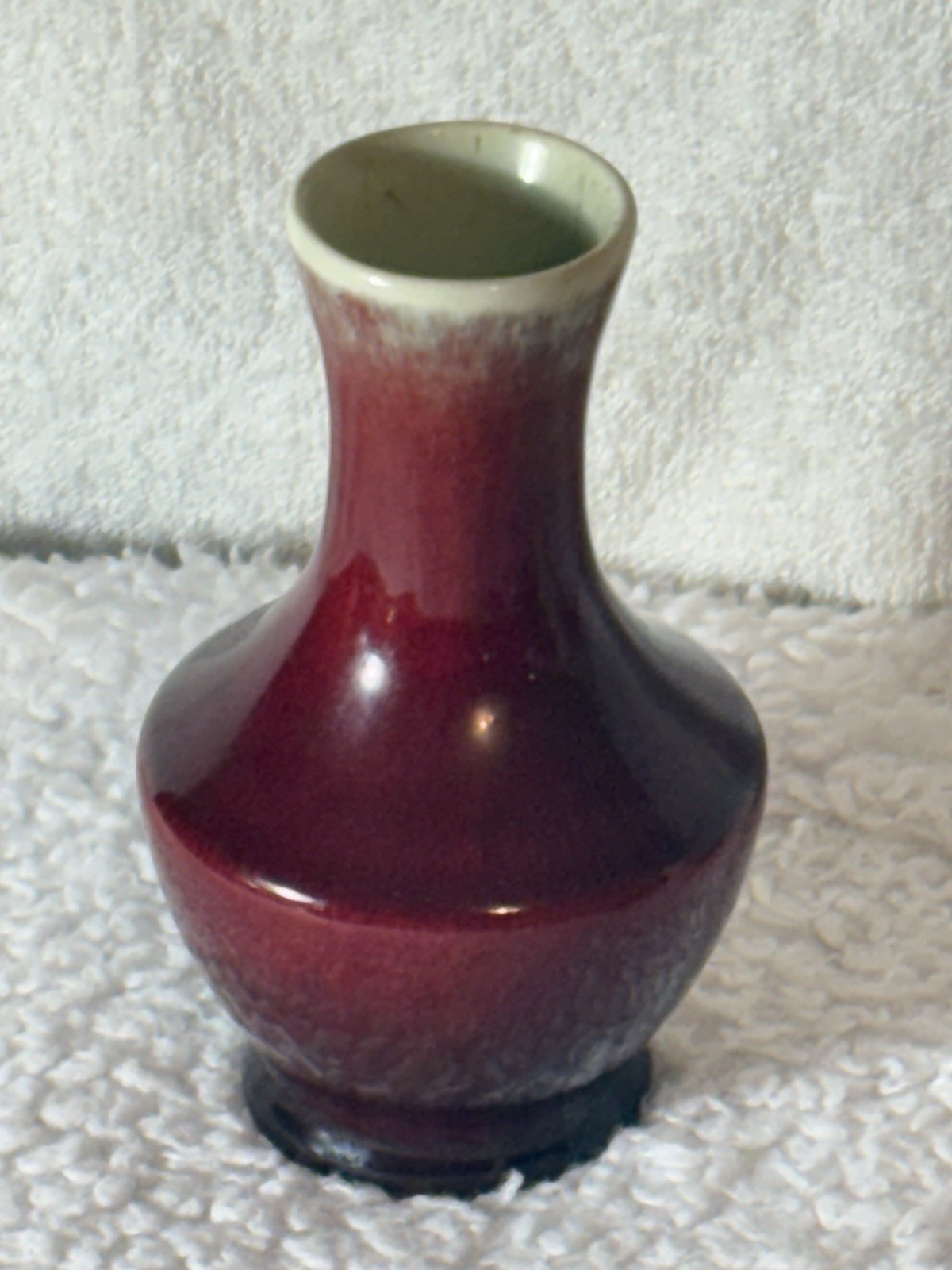 Catalina Pottery Vase Oxblood 4.75 inches tall, small bud vase, vintage
