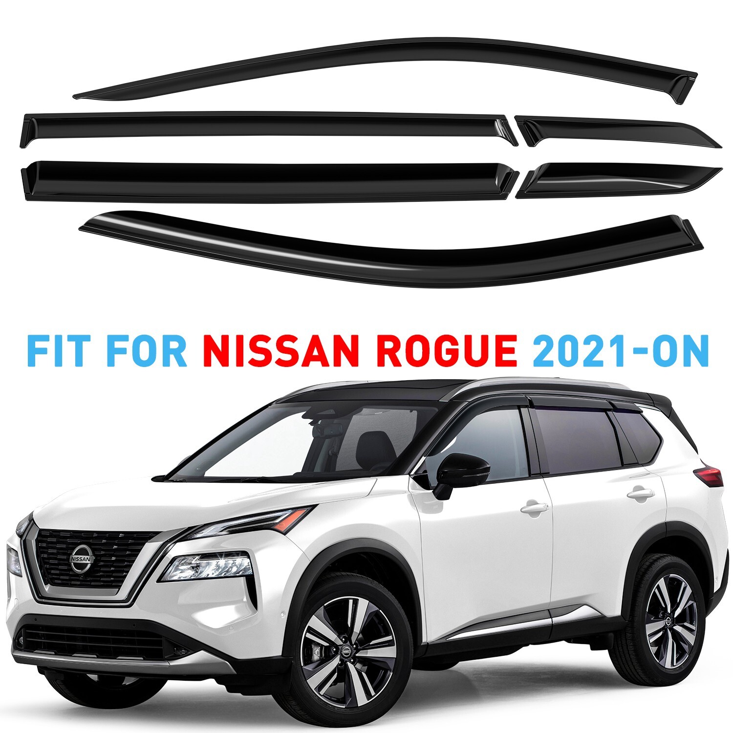 Rain Guards Vent Visors Shade for 2021-2023 Nissan Rogue