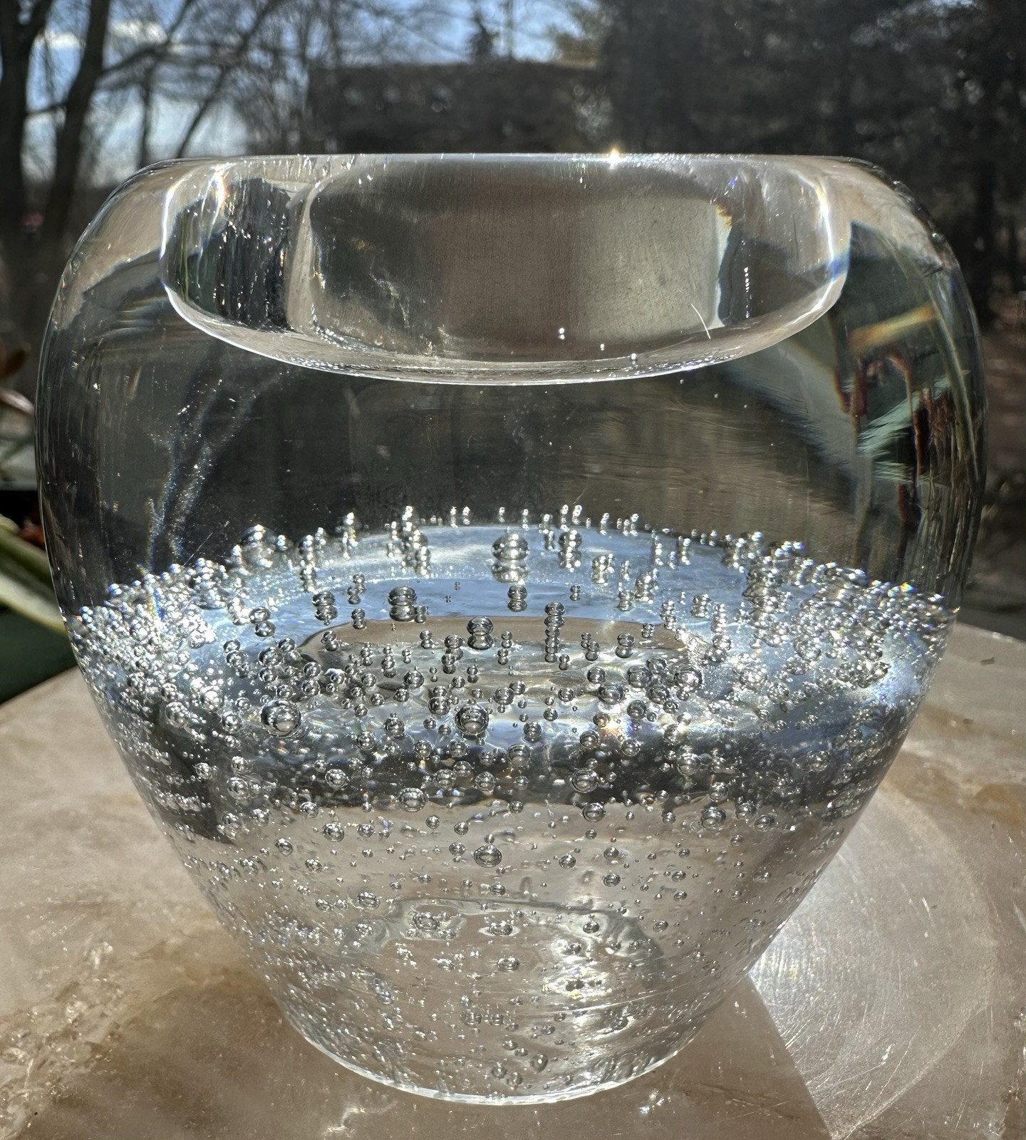 Royal Limited Crystal Controlled Bubble Votive Candle Holder 3.25” X 3″ Poland