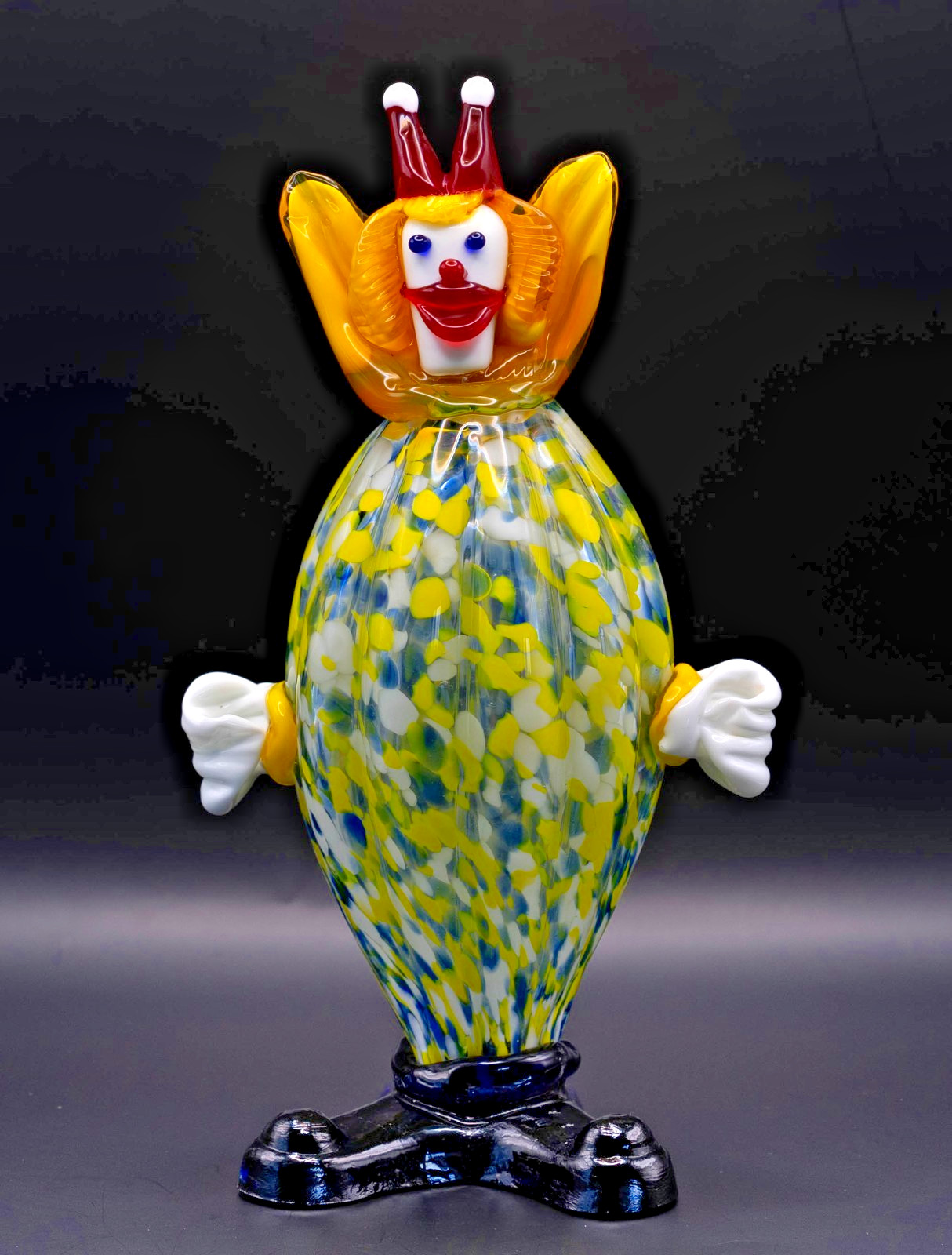 Vintage Murano Glass Clown Modern MId Century 11.5 Inches Tall