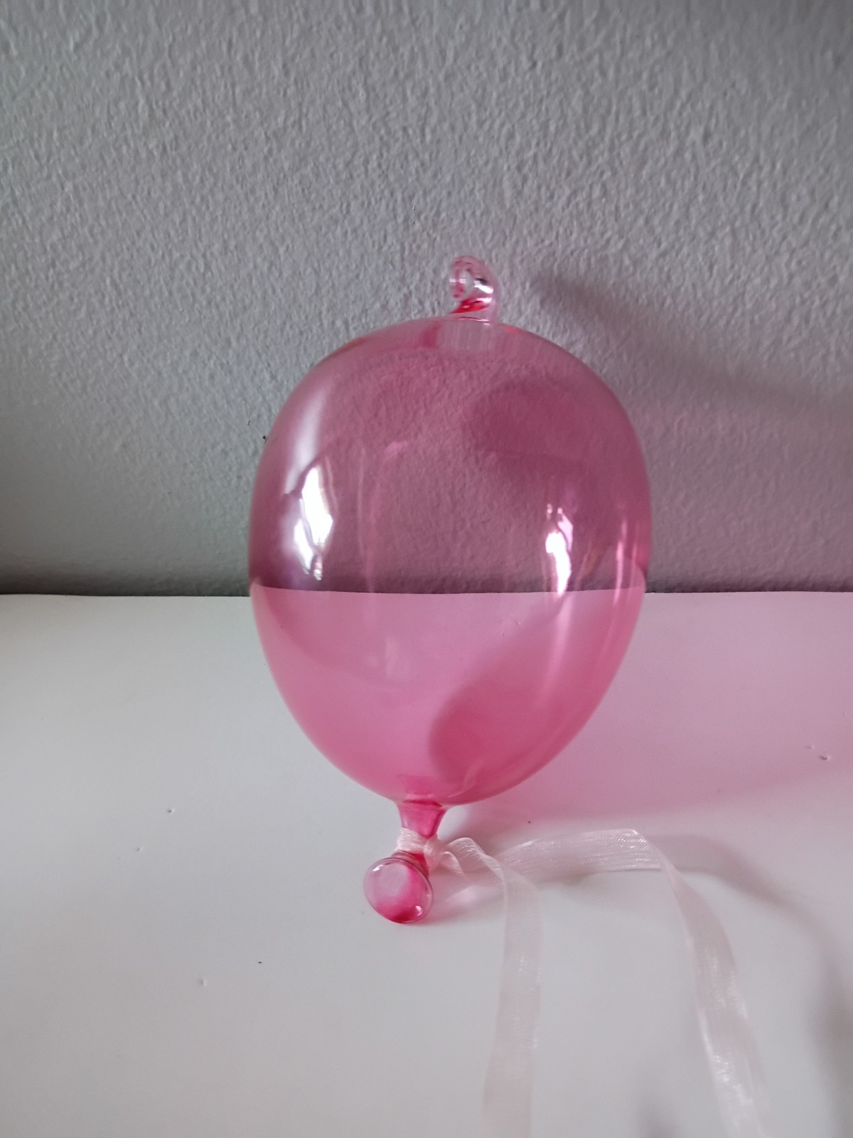 Blown Glass 3D Balloon Shaped Hanging Art Sculpture Suncatcher 5″ Pink Ornament