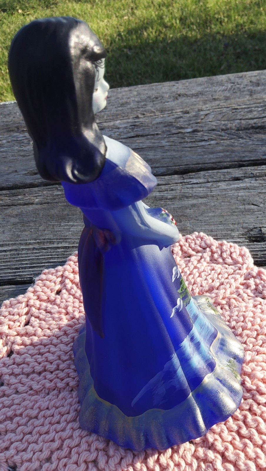 Fenton Bridesmaid Doll, Lighthouse Sailboat Beach Scene, Blue 2012, Handpainted
