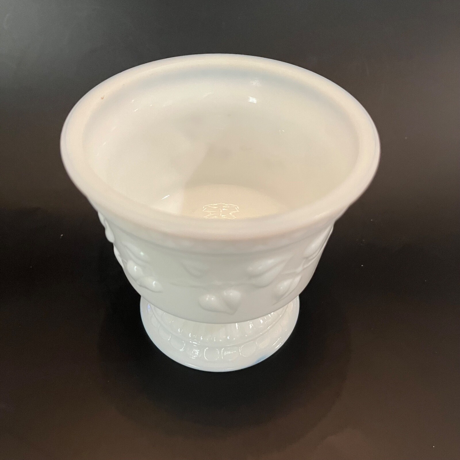 vintage milk glass container, perfect for a small floral arrangement