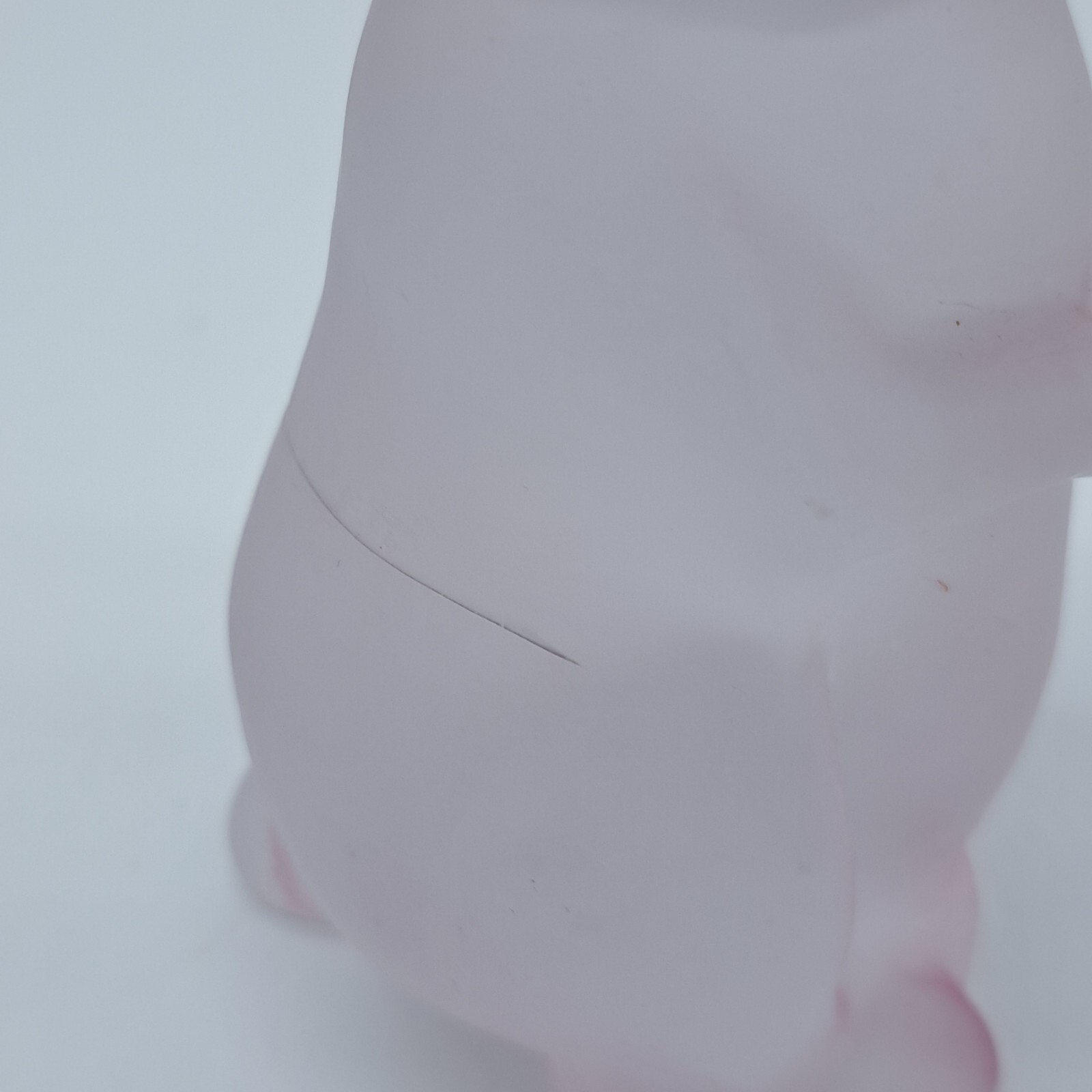 Vintage Pink Frosted Glass Bunny Figurine | Satin Glass Easter Rabbit 5″ Decor