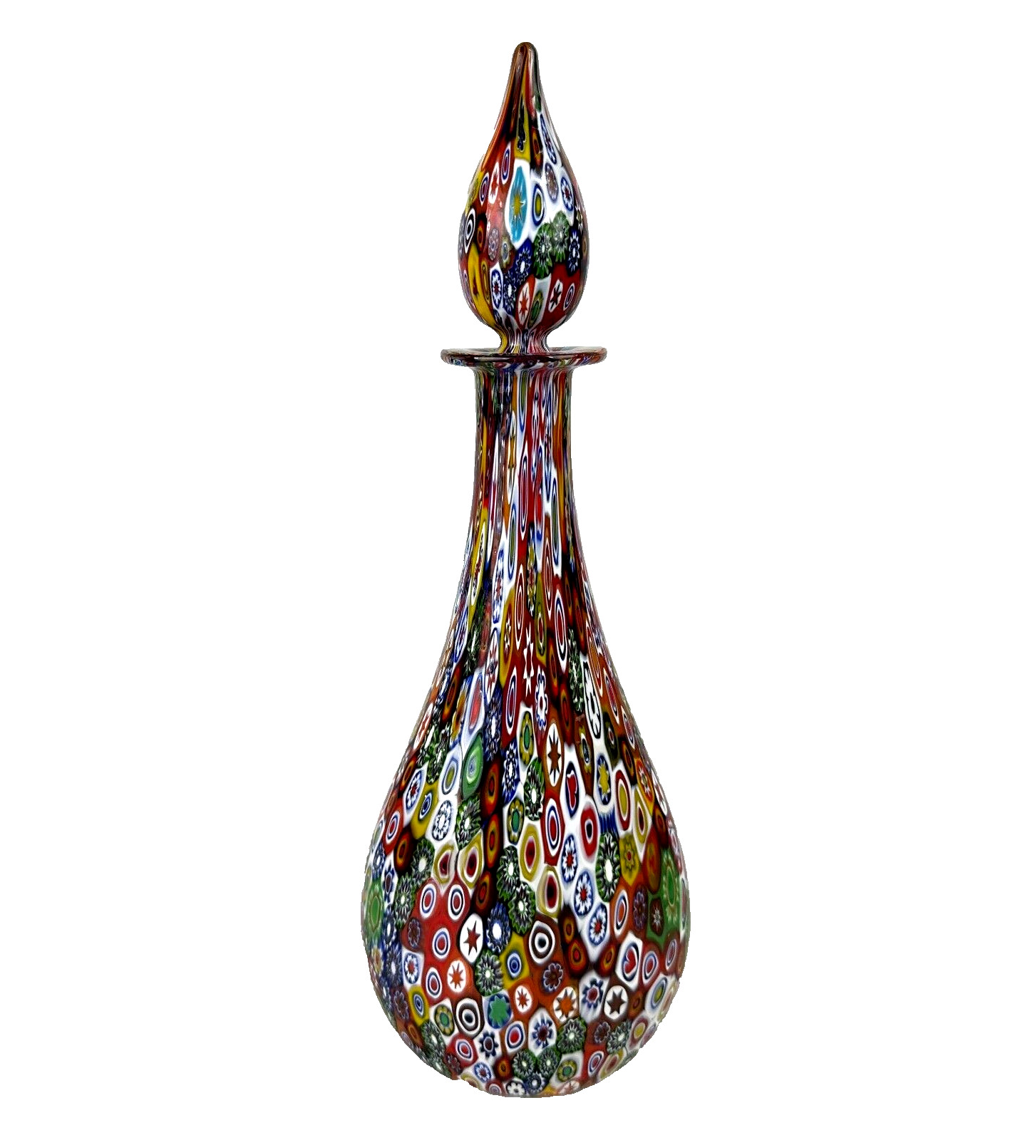 MURANO ART GLASS MILLEFIORI DECANTER MADE BY CAMPANELL GLASS COMPANY BEAUTIFUL