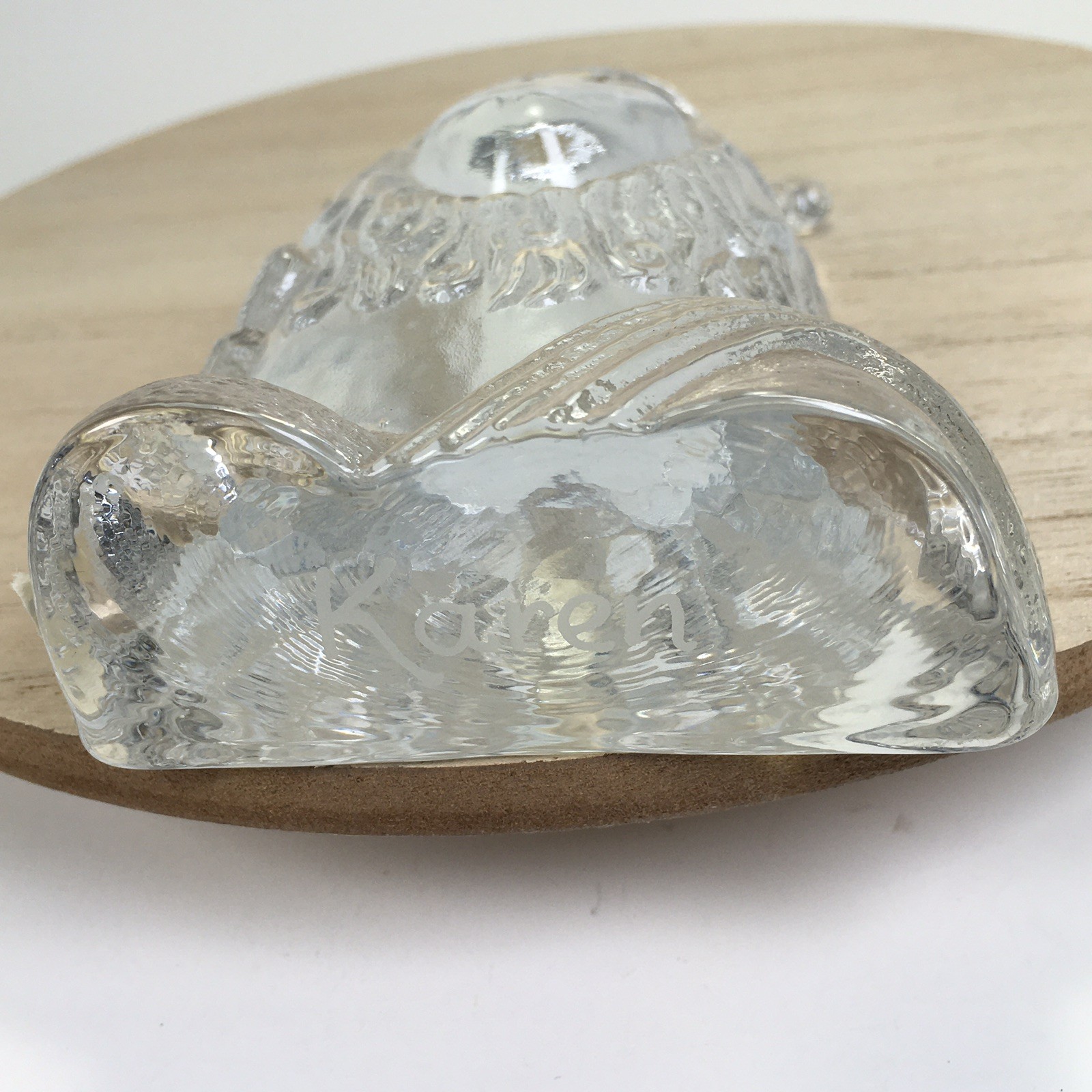 Lindshammar Troll Warrior King Clear Glass Paperweight Figure 5” Tall Swedish