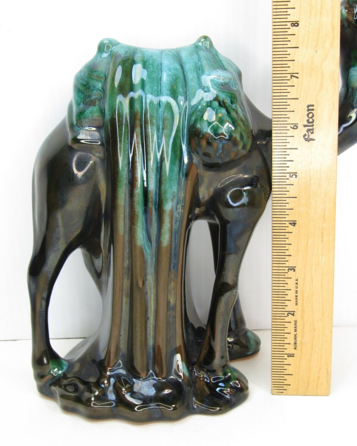 Vtg RARE Standing Camel Figurine Blue Mountain Pottery BMP Canada Green Glaze