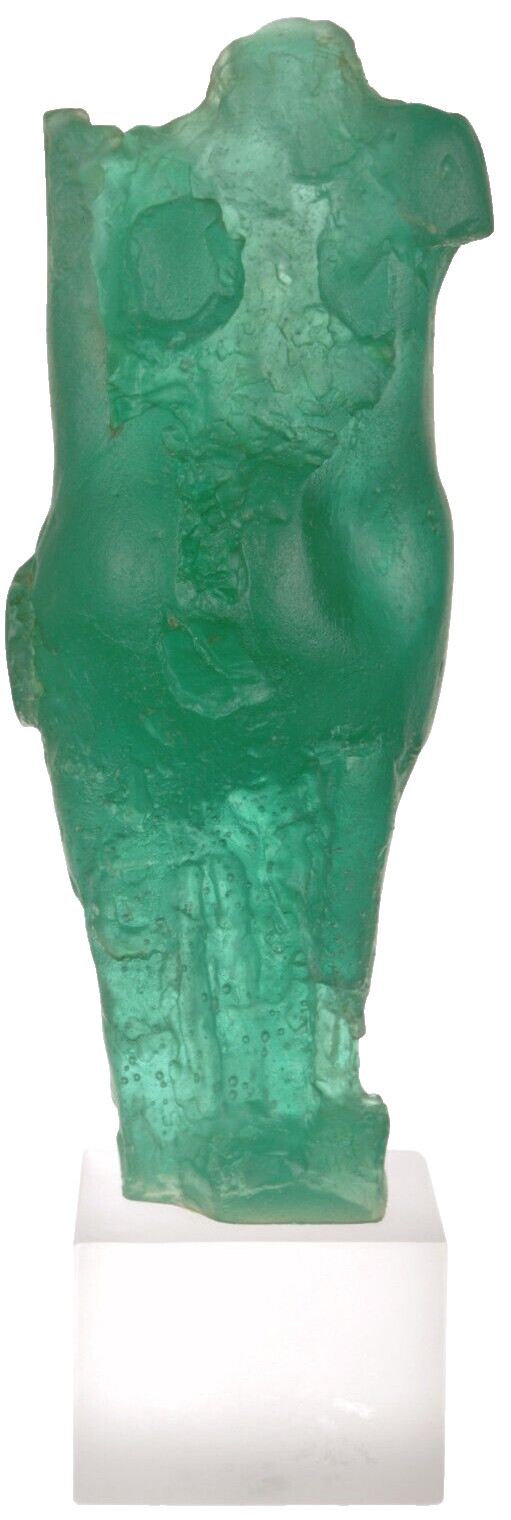 DAUM Crystal Nocturne Vert Figurine Green by Legendre Signed Lmtd Edition MIB