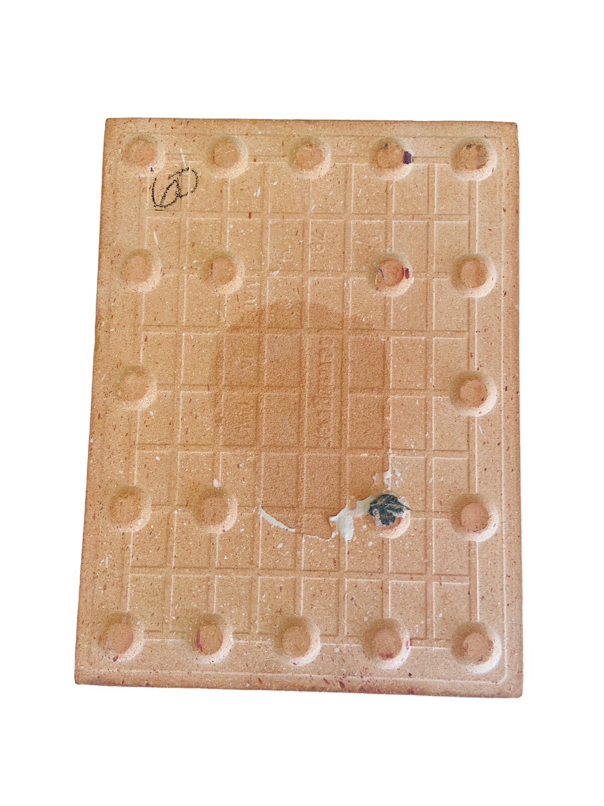 Vintage Italian Handpainted Tile – White Flowers & Blue Leaves Semigres 6″ x 8″