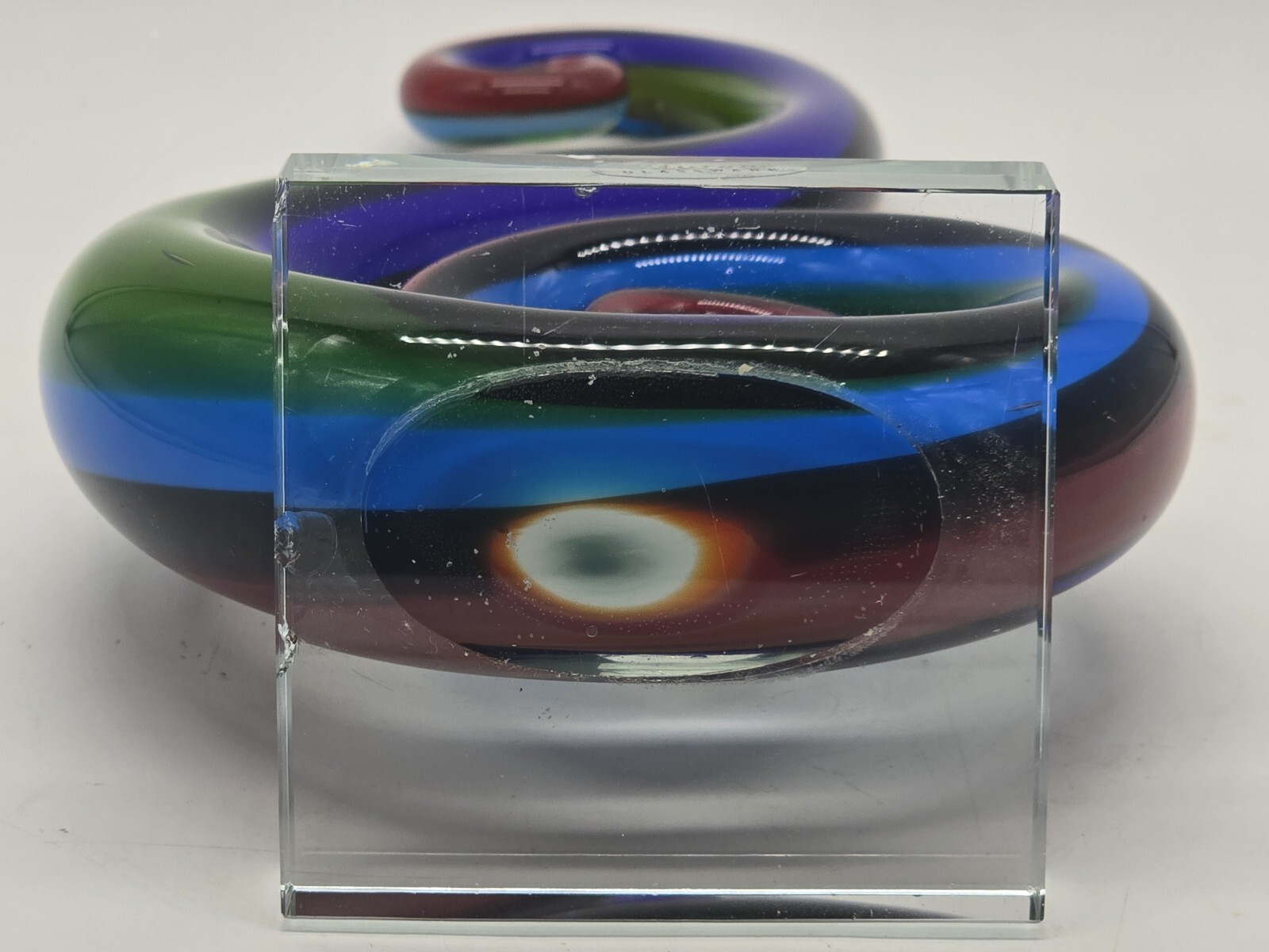 Vintage Murano Hand Blown Art Glass Sculpture Music Clef Note Abstract Around 13