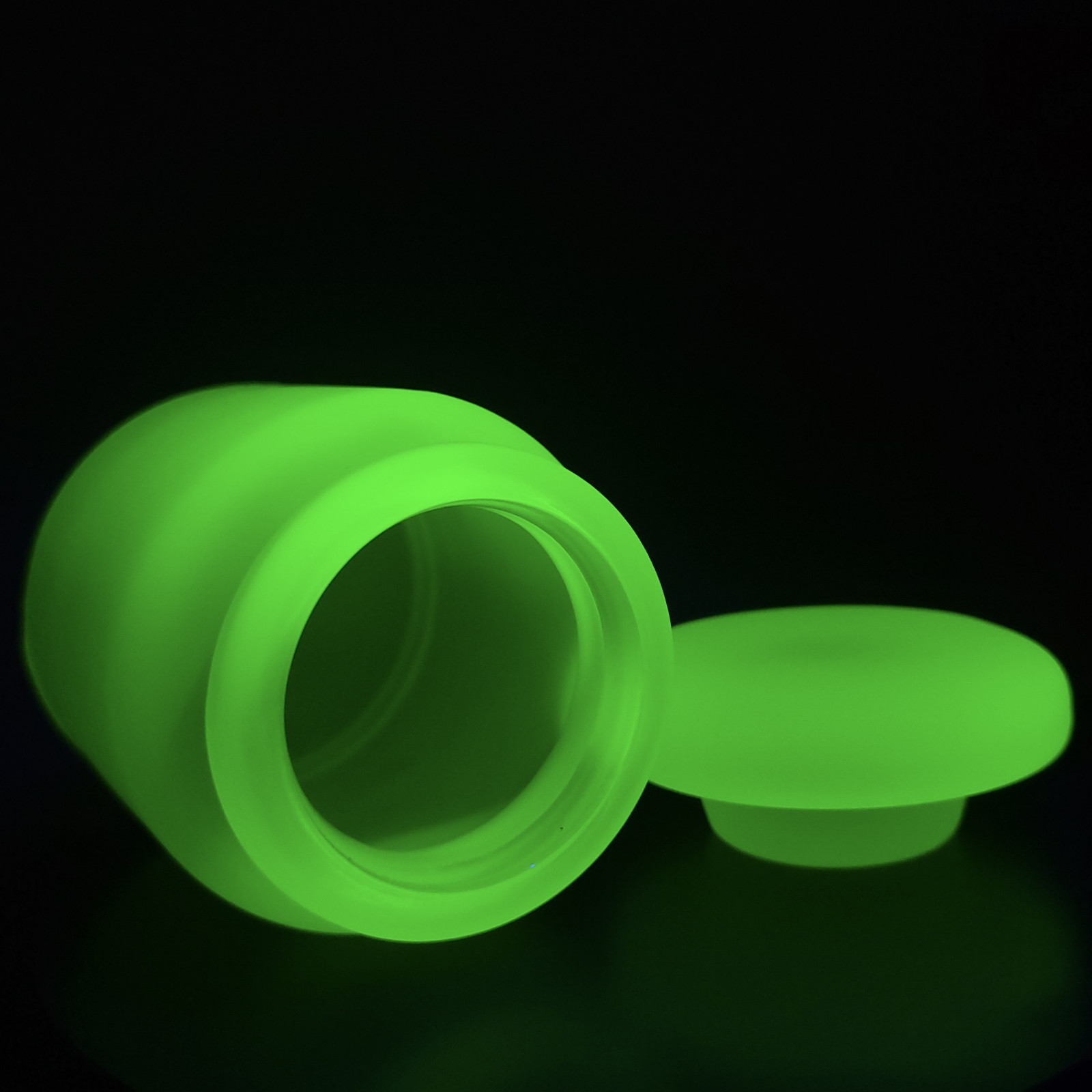Art Deco Uranium Glass Jar with Lid Vaseline Yellow Frosty Matte Glass Figurine