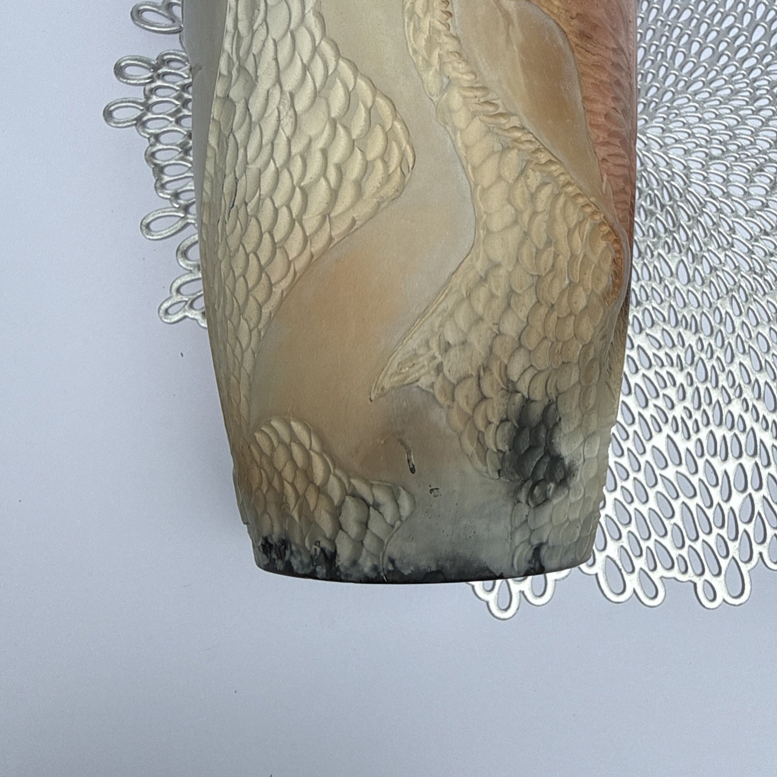 Brenda McMahon Pottery Signed Vase Then and Now EUC Signed Large Piece 12 in