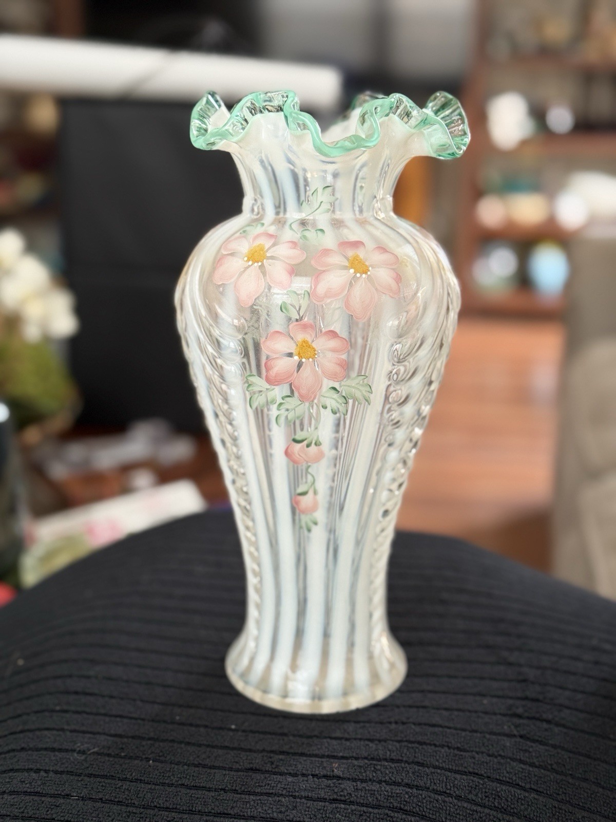 Fenton Art Glass “Meadow Beauty” vase
