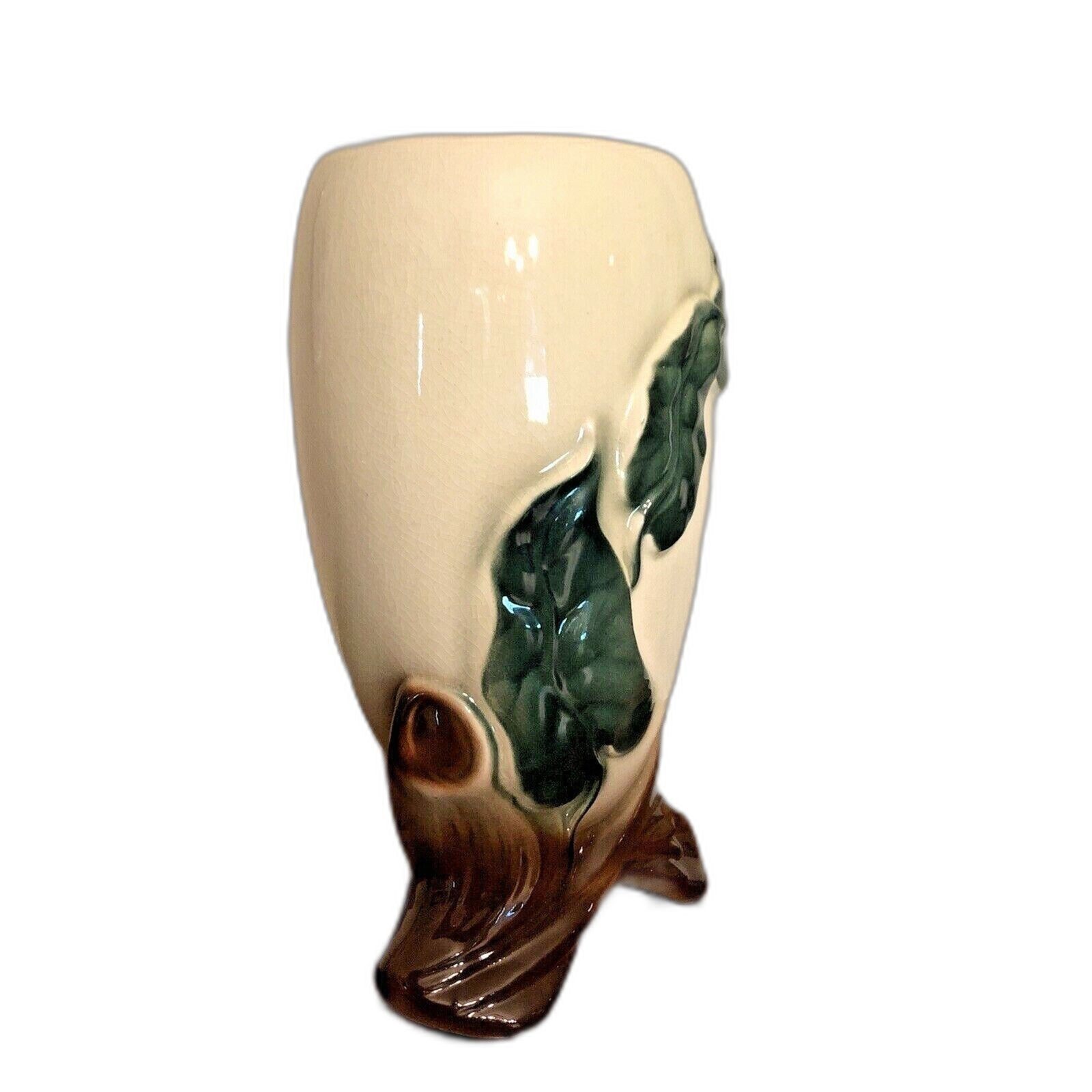 Royal Copley Tri-Footed Vase Philodendron Art Deco Planter 7.5″ tall