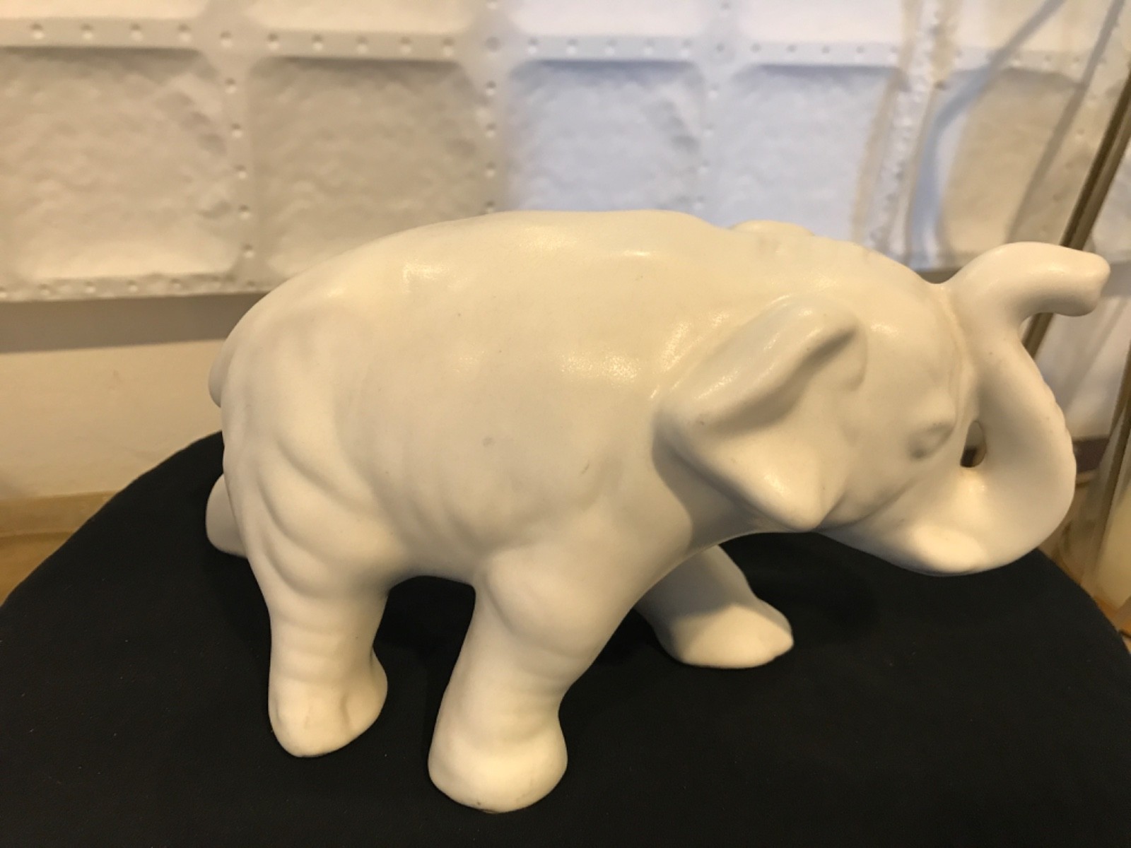 Van Briggle White Moon Glow Elephant Pottery 1950’s Vintage Mid Century